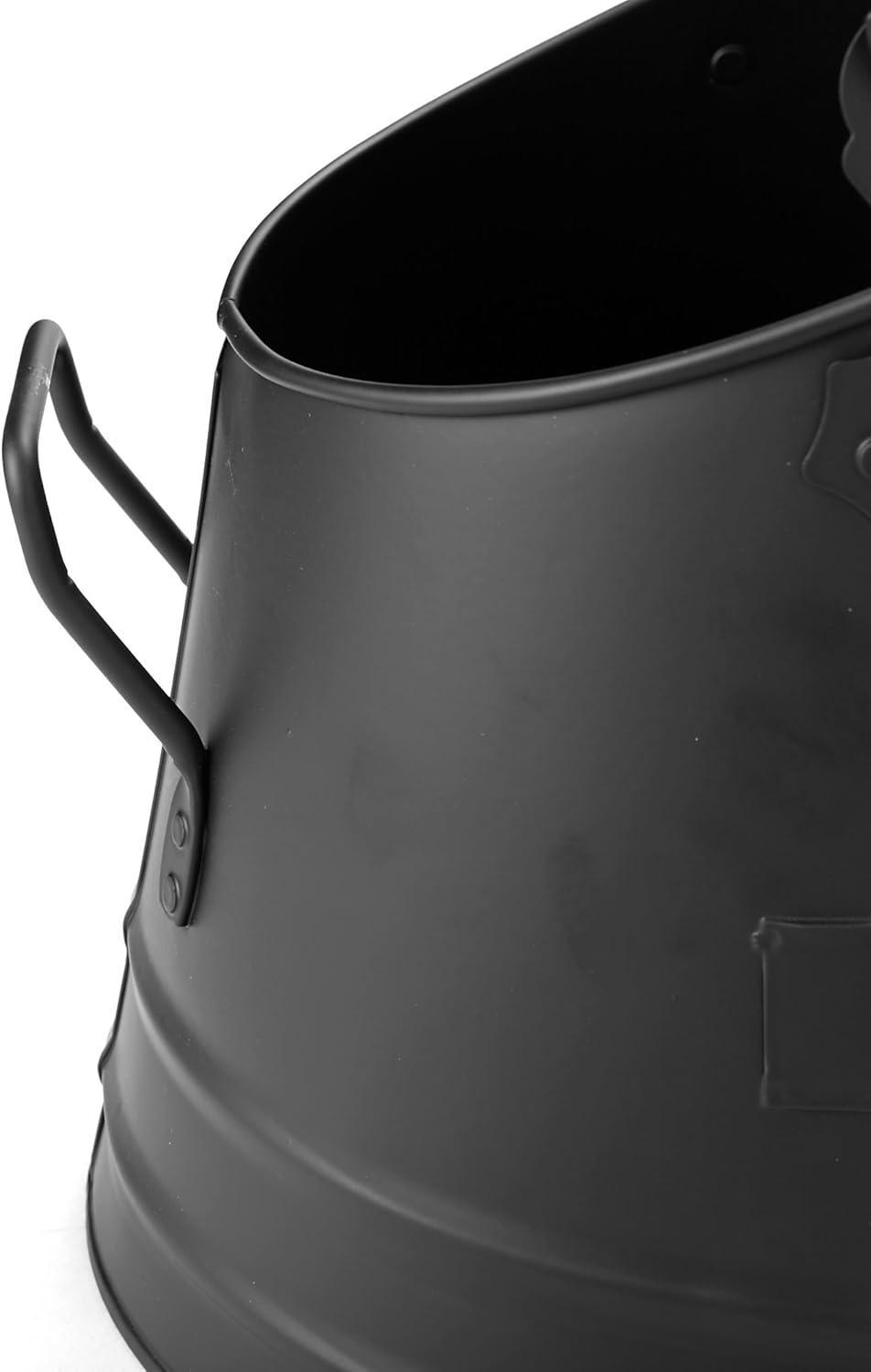 imageMind Reader Fireplace Ash Bucket 6L 15 gal Capacity Wood Stove Fireplace Accessories Metal 9L x 9W x 105H BlackSmall