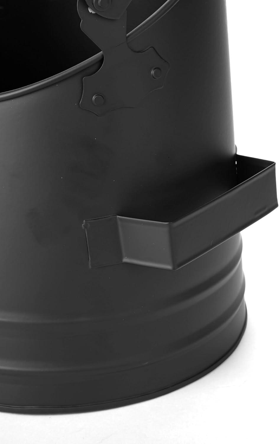 imageMind Reader Fireplace Ash Bucket 6L 15 gal Capacity Wood Stove Fireplace Accessories Metal 9L x 9W x 105H BlackSmall