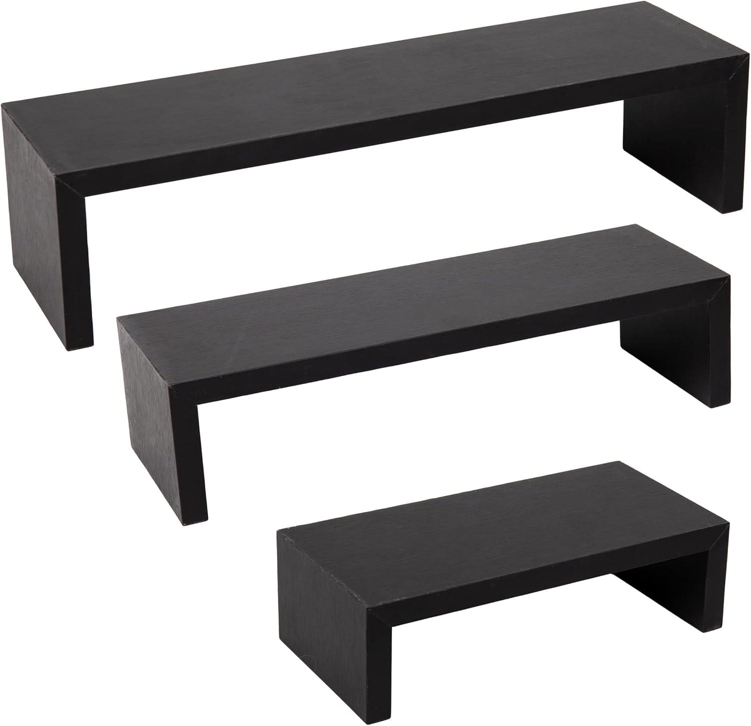 imageMind Reader Floating Shelves for Wall Room Decor Living Room Bathroom Shelf MDF 1675 L x 45 W x 4H Set of 3 WhiteBlack