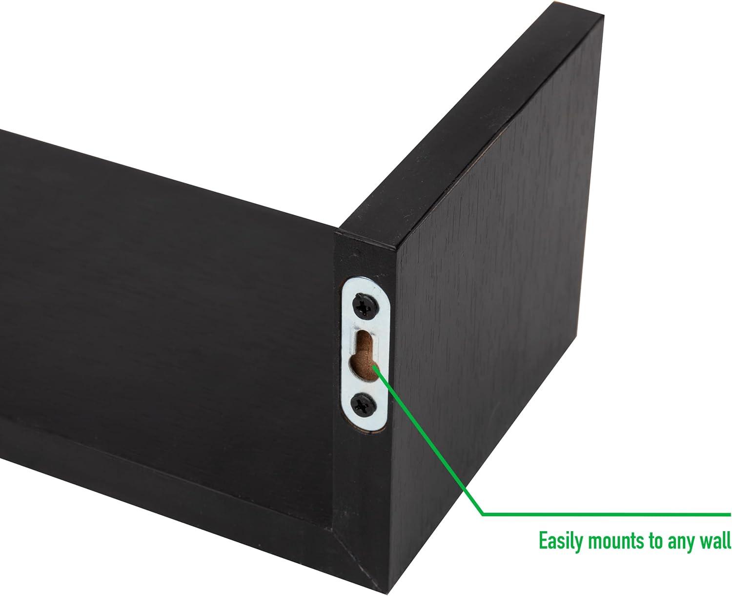 imageMind Reader Floating Shelves for Wall Room Decor Living Room Bathroom Shelf MDF 1675 L x 45 W x 4H Set of 3 WhiteBlack