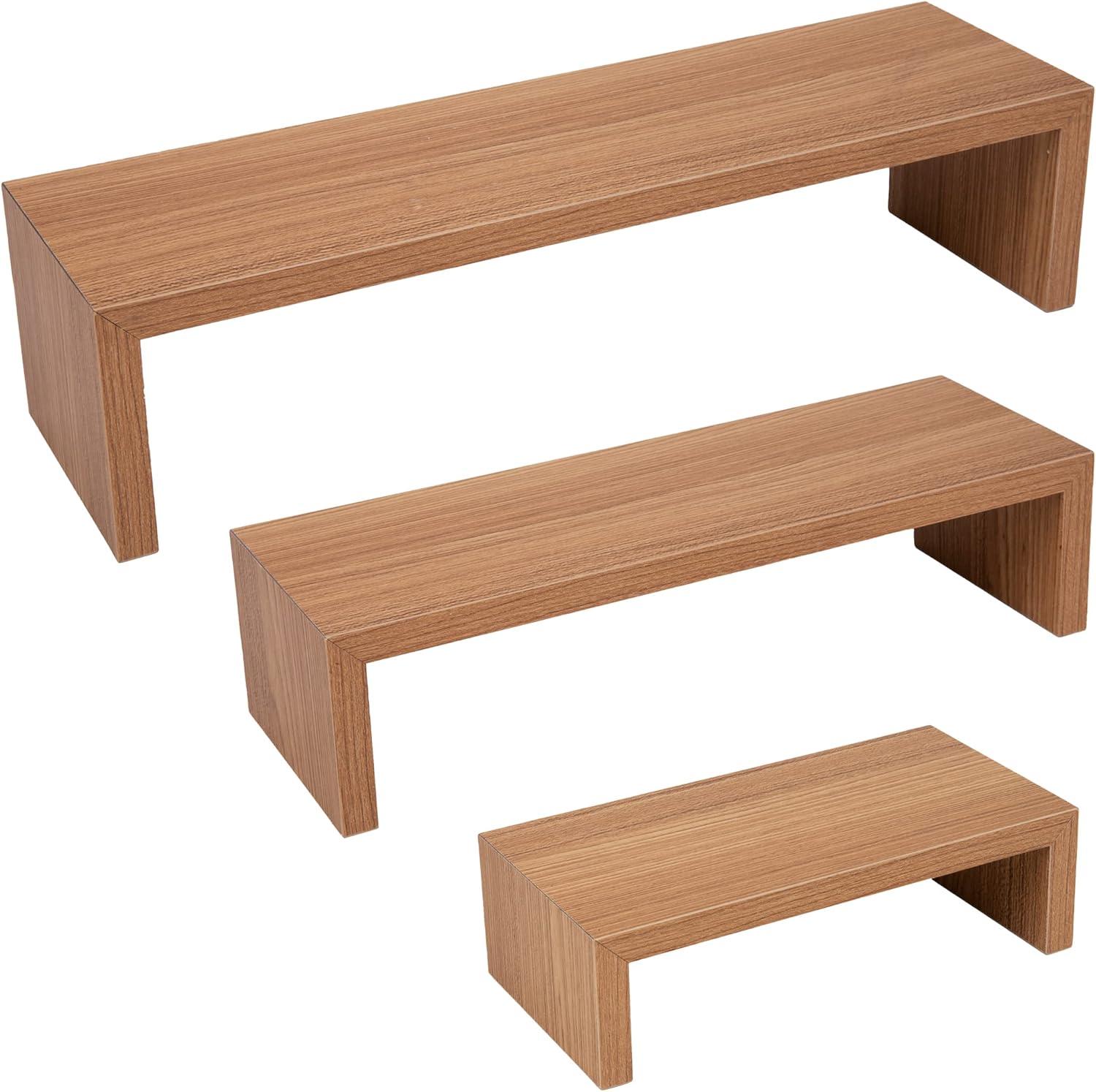 imageMind Reader Floating Shelves for Wall Room Decor Living Room Bathroom Shelf MDF 1675 L x 45 W x 4H Set of 3 WhiteBrown
