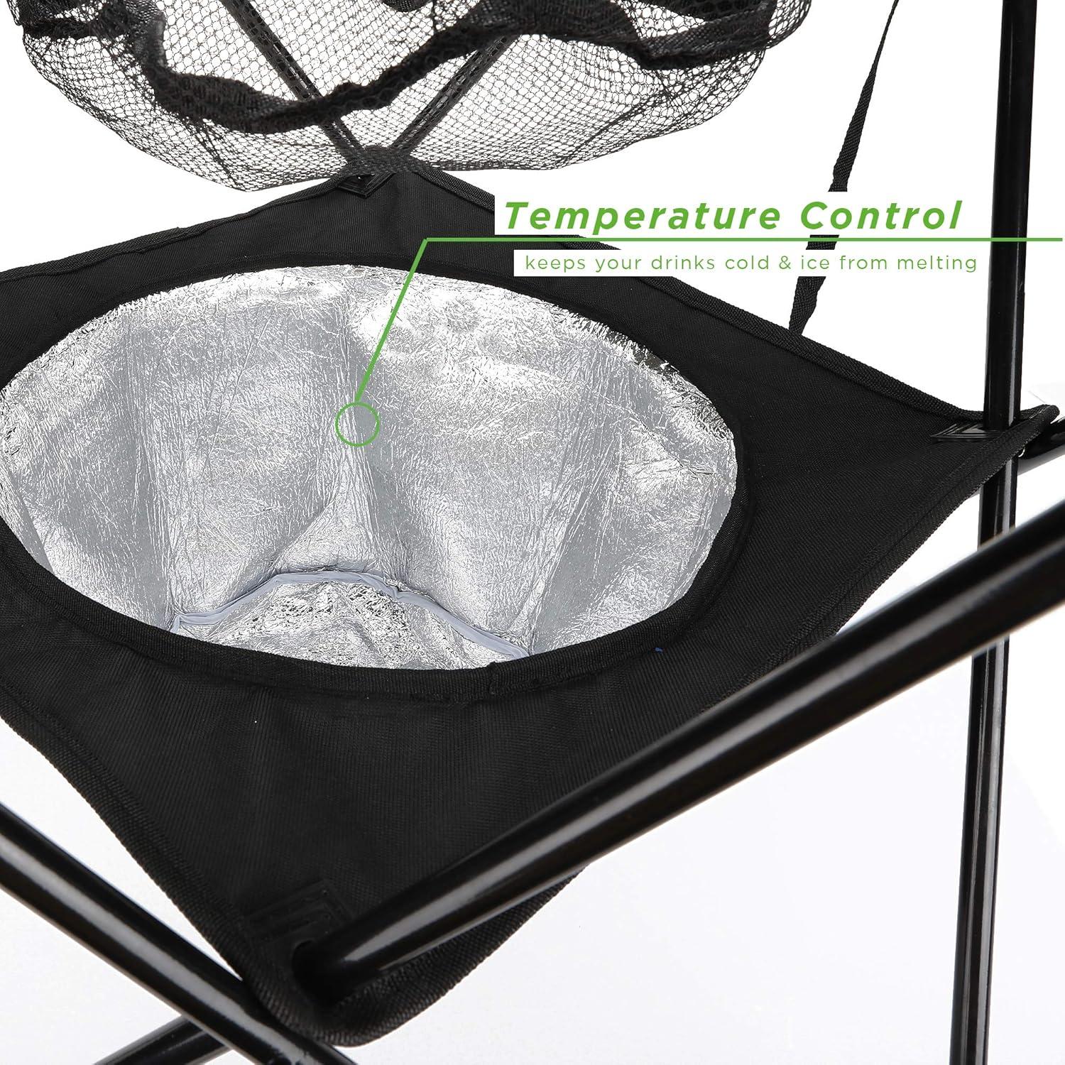 imageMind Reader Folding Tailgate Table Camping Gadgets Tailgate Essentials Portable Cooler 2325 L x 2325 W x 245 H Black