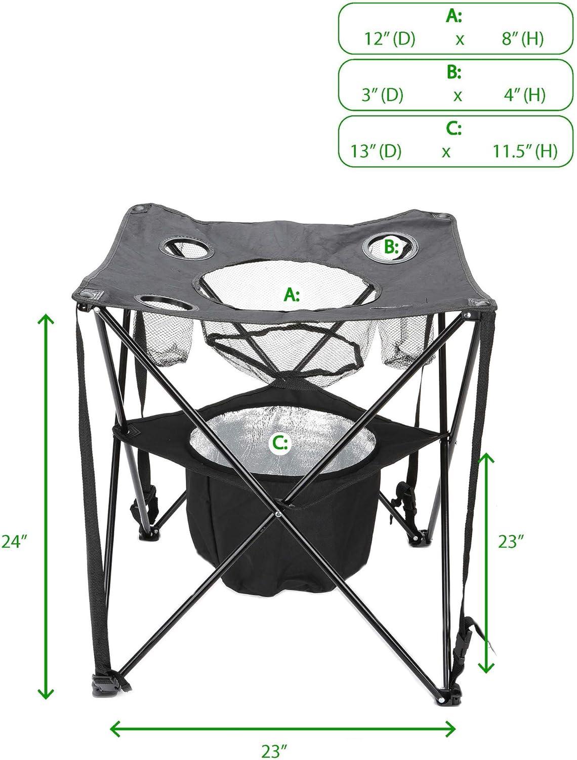 imageMind Reader Folding Tailgate Table Camping Gadgets Tailgate Essentials Portable Cooler 2325 L x 2325 W x 245 H Black