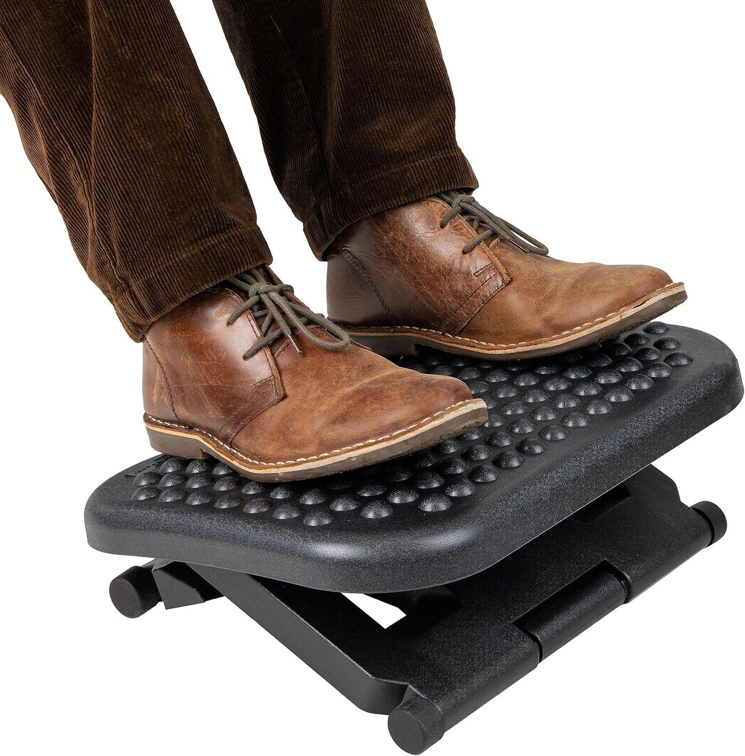 imageMind Reader Foot Rest Under Desk at Work Ergonomic Height Adjustable Office Plastic 17L x 13W x 625H BlackSingle
