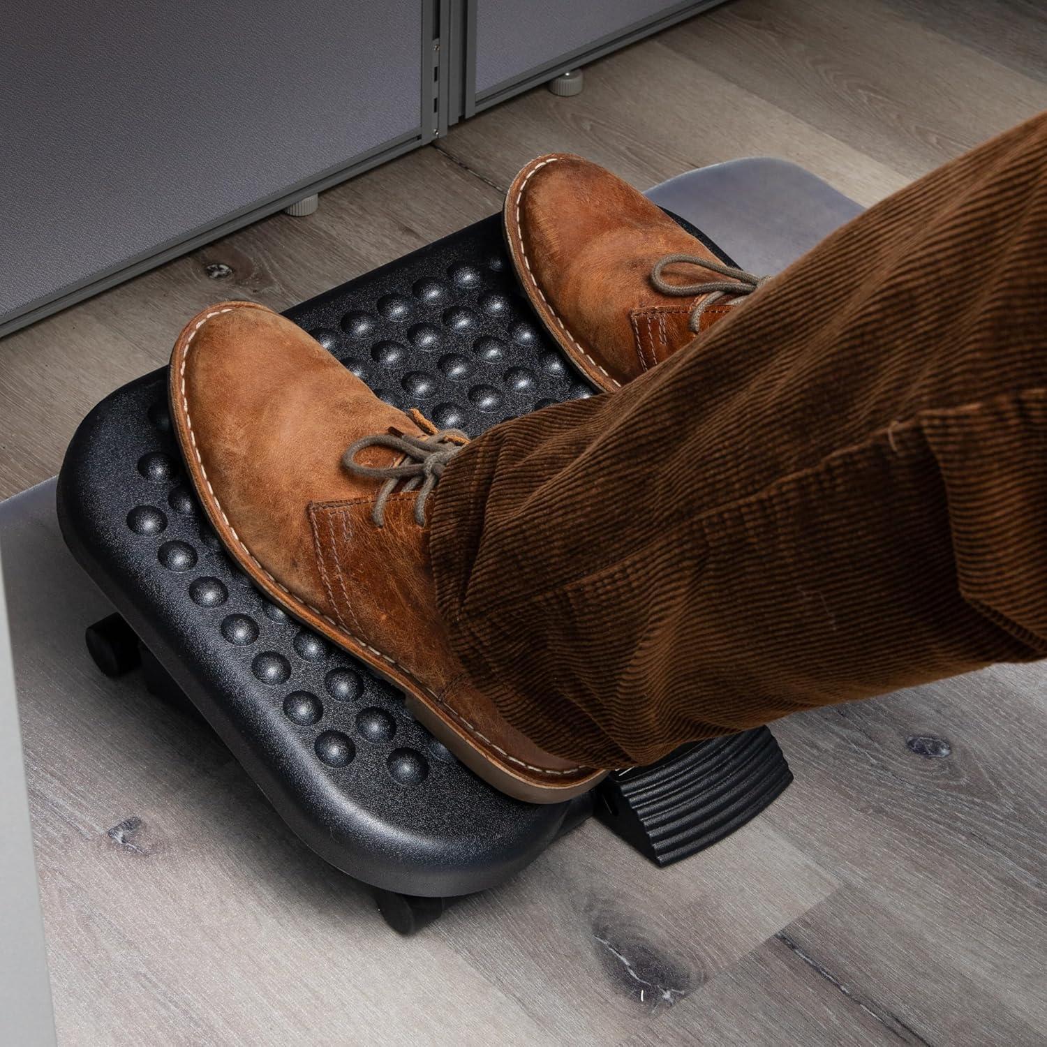 imageMind Reader Foot Rest Under Desk at Work Ergonomic Height Adjustable Office Plastic 17L x 13W x 625H BlackSingle Pack of 5