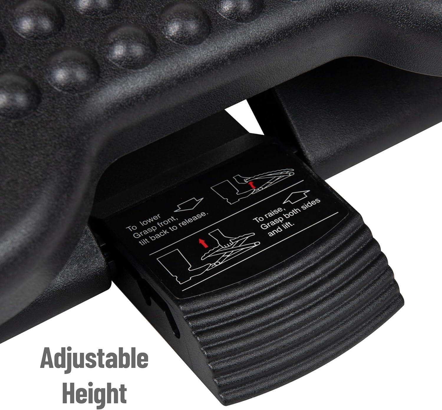 imageMind Reader Foot Rest Under Desk at Work Ergonomic Height Adjustable Office Plastic 17L x 13W x 625H BlackSingle Pack of 5