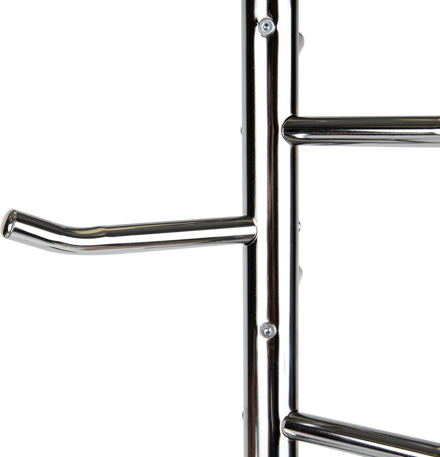 imageMind Reader Freestanding Coat Rack MultiHook Organizer for Office or Entryway Metal Silver