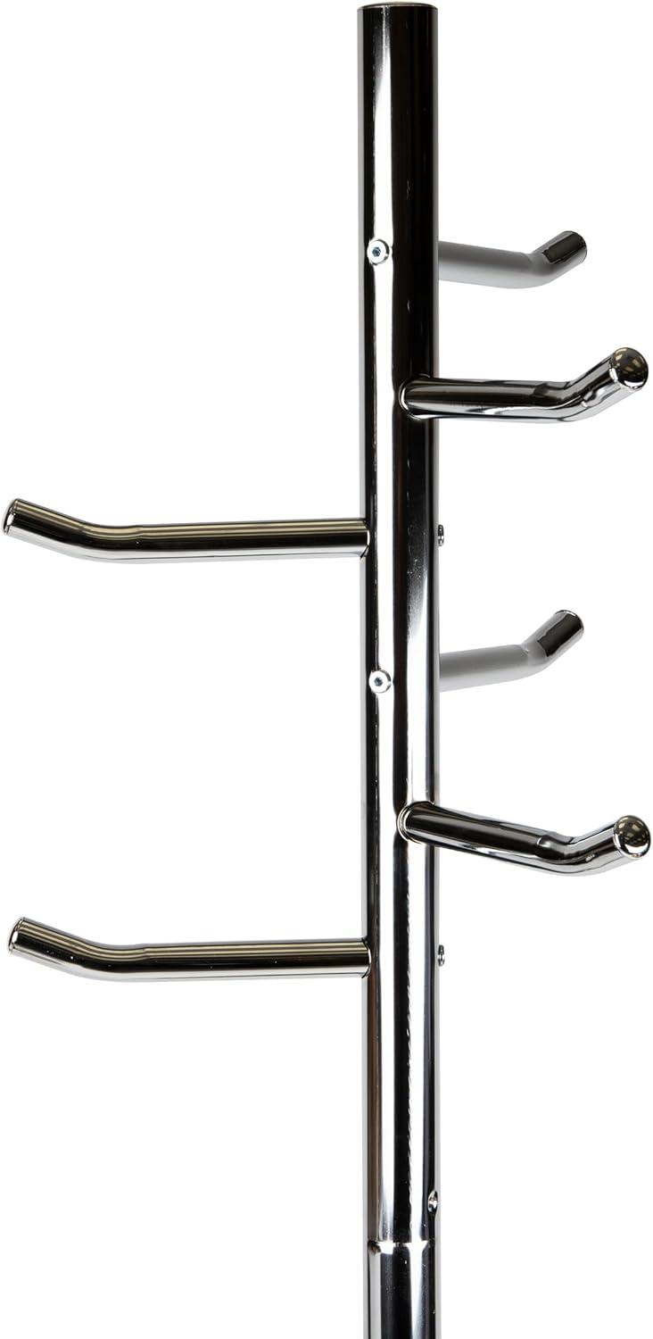 imageMind Reader Freestanding Coat Rack MultiHook Organizer for Office or Entryway Metal Silver