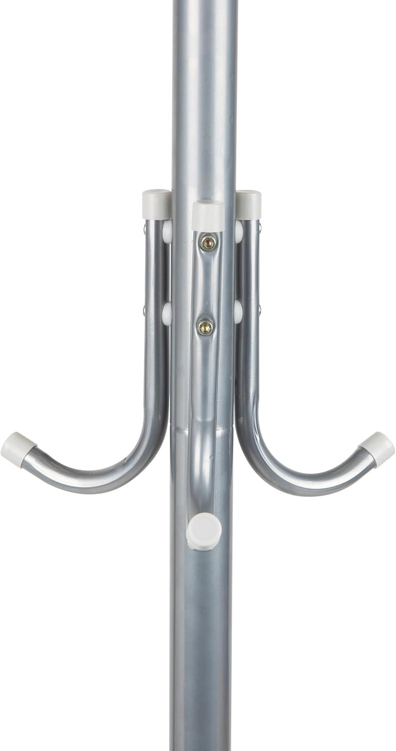 imageMind Reader Freestanding Coat Rack MultiTier Organizer for Office and Entryway Metal SilverSilver