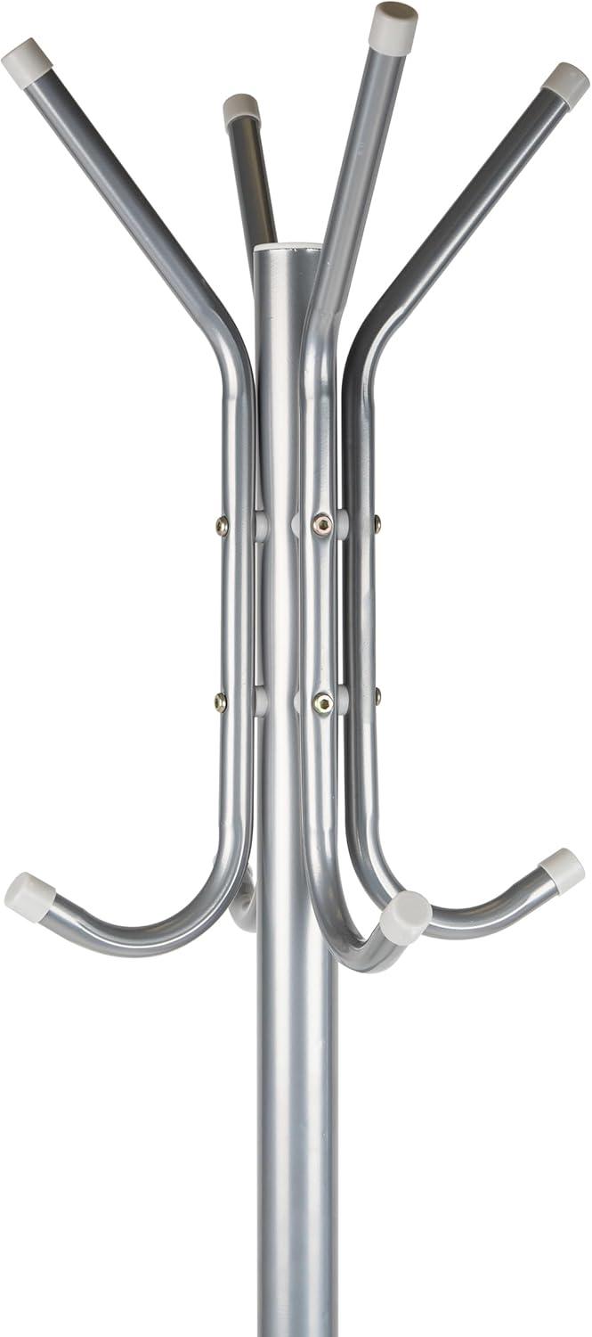 imageMind Reader Freestanding Coat Rack MultiTier Organizer for Office and Entryway Metal SilverSilver