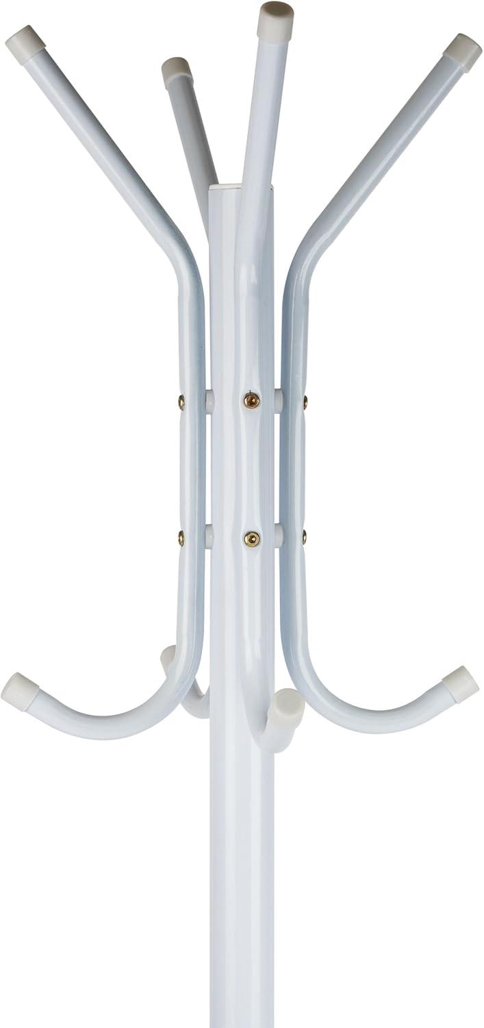 imageMind Reader Freestanding Coat Rack MultiTier Organizer for Office and Entryway Metal SilverWhite