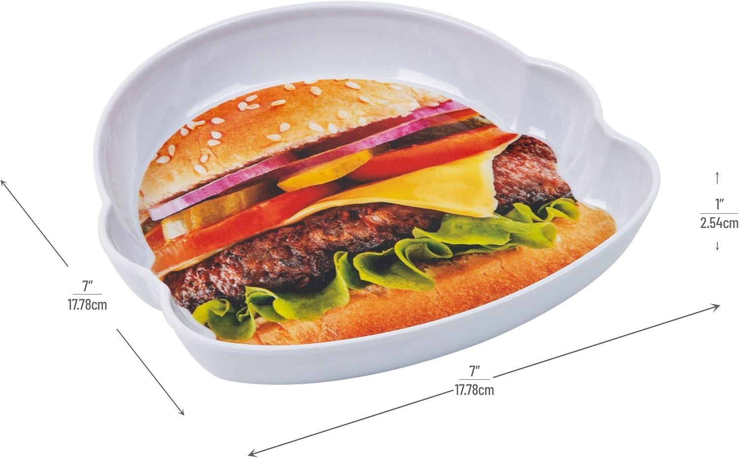 imageMind Reader French Fry Serving Set Hosting Essentials Outdoor Kitchen Melamine 475L x 325W x 675H 4 pcs WhiteCheeseburger