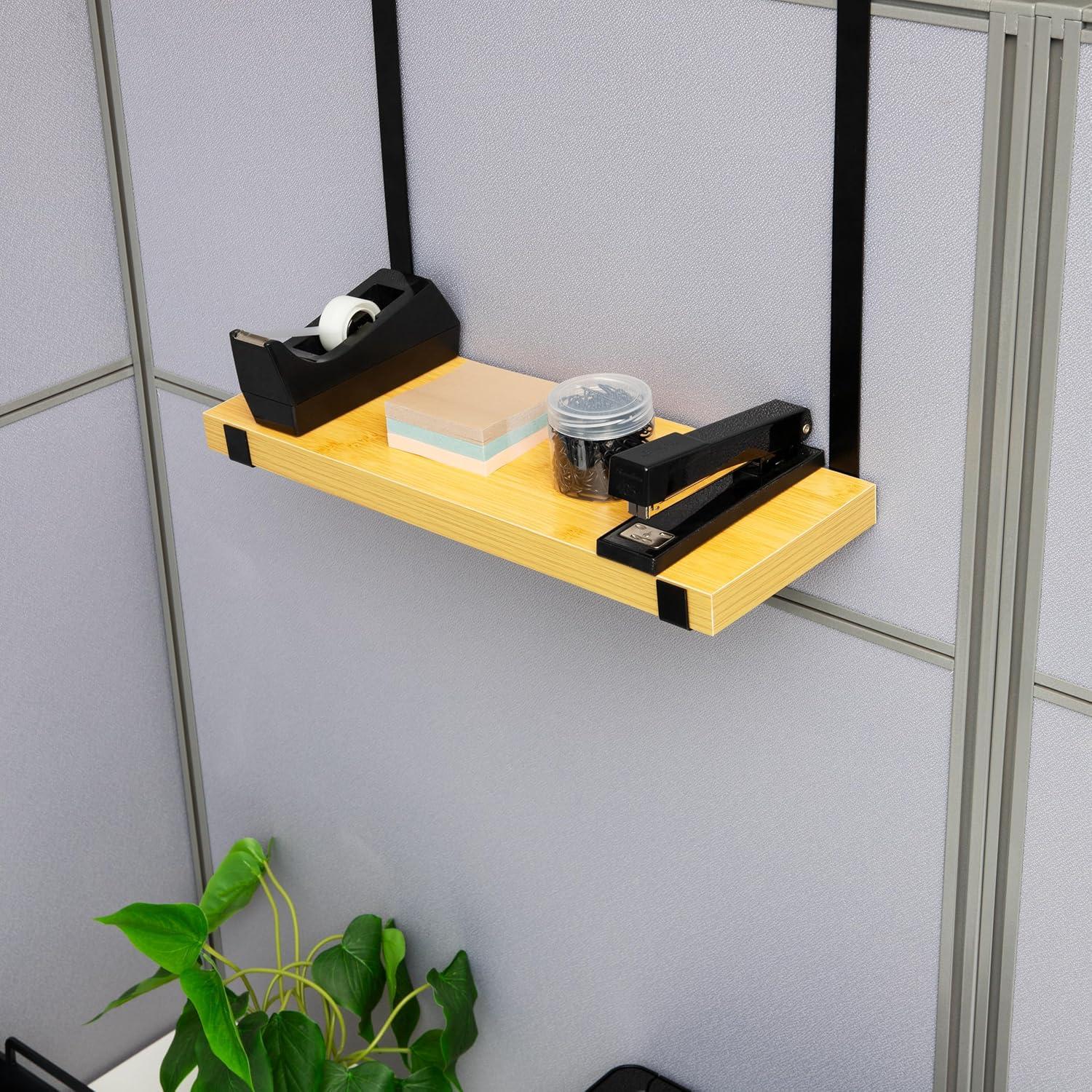 imageMind Reader Hanging Cubicle Shelf Organizer Cubicle Shelf for Office Supplies Plants and Decor Easy to Install MDF and Metal 1575 L x 575 W x 1175 H Brown