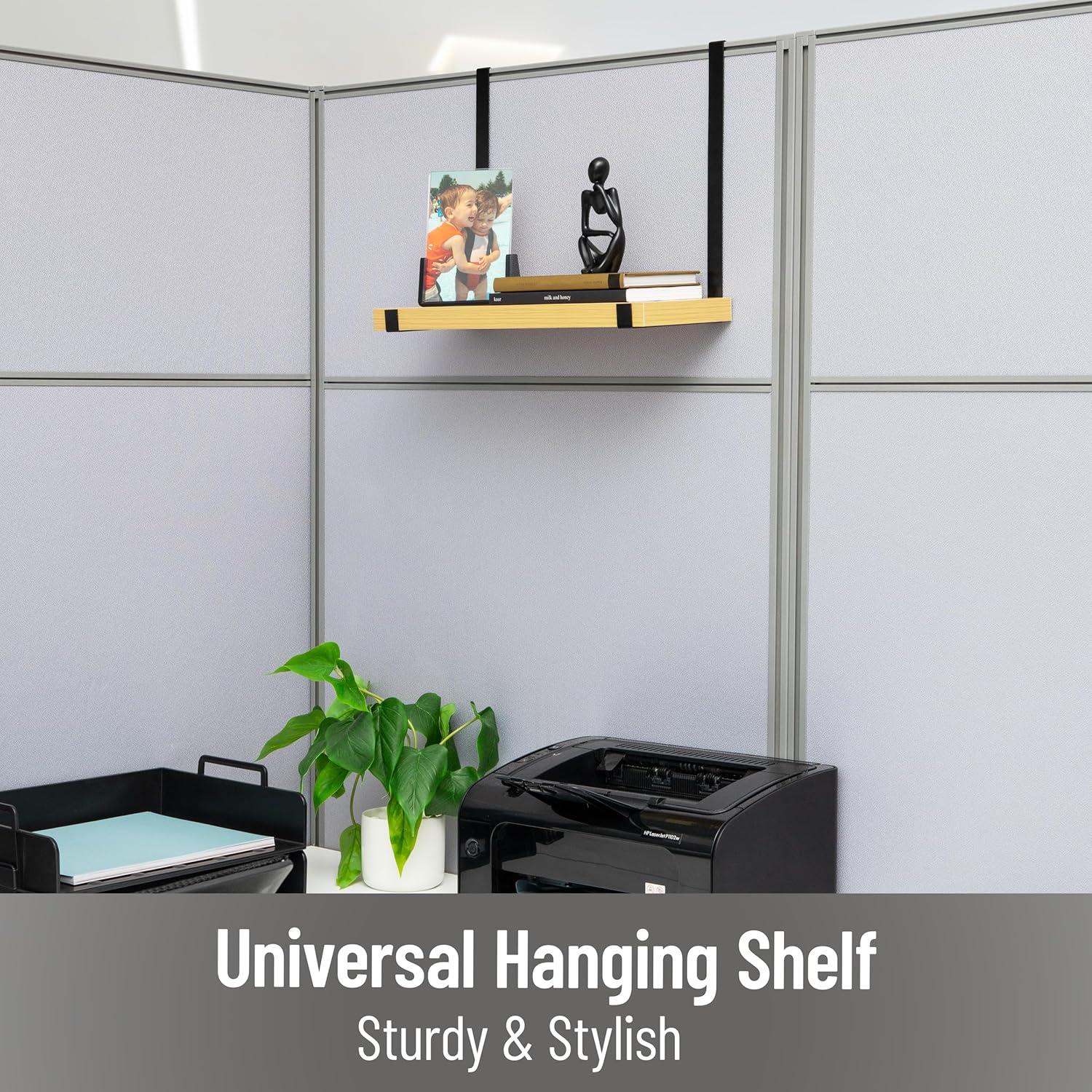 imageMind Reader Hanging Cubicle Shelf Organizer Cubicle Shelf for Office Supplies Plants and Decor Easy to Install MDF and Metal 1575 L x 575 W x 1175 H Brown