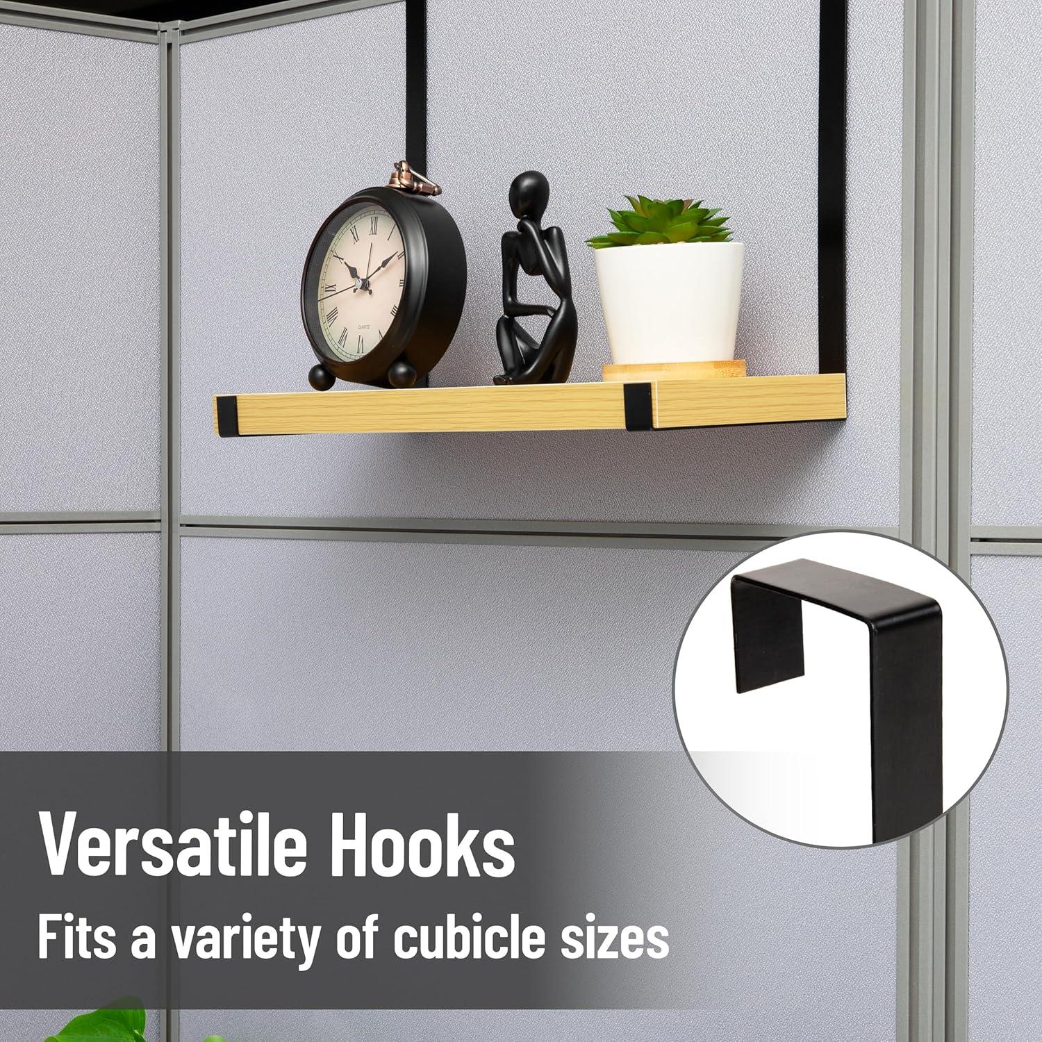 imageMind Reader Hanging Cubicle Shelf Organizer Cubicle Shelf for Office Supplies Plants and Decor Easy to Install MDF and Metal 1575 L x 575 W x 1175 H Brown