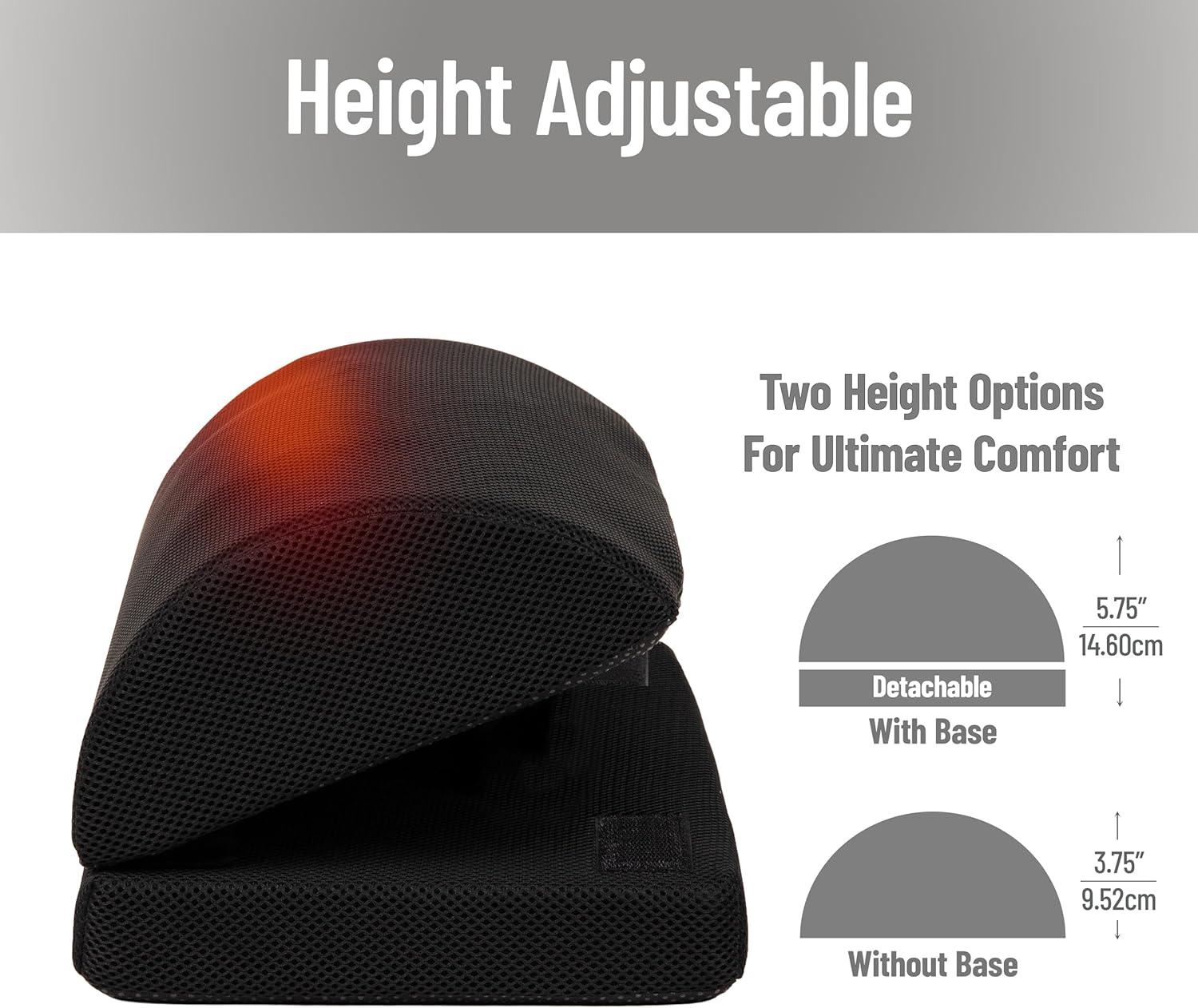 imageMind Reader Heated Memory Foam Footrest Under Desk Ergonomic Support with 4 Heat Settings Timer amp Auto ShutOff Adjustable Height Black