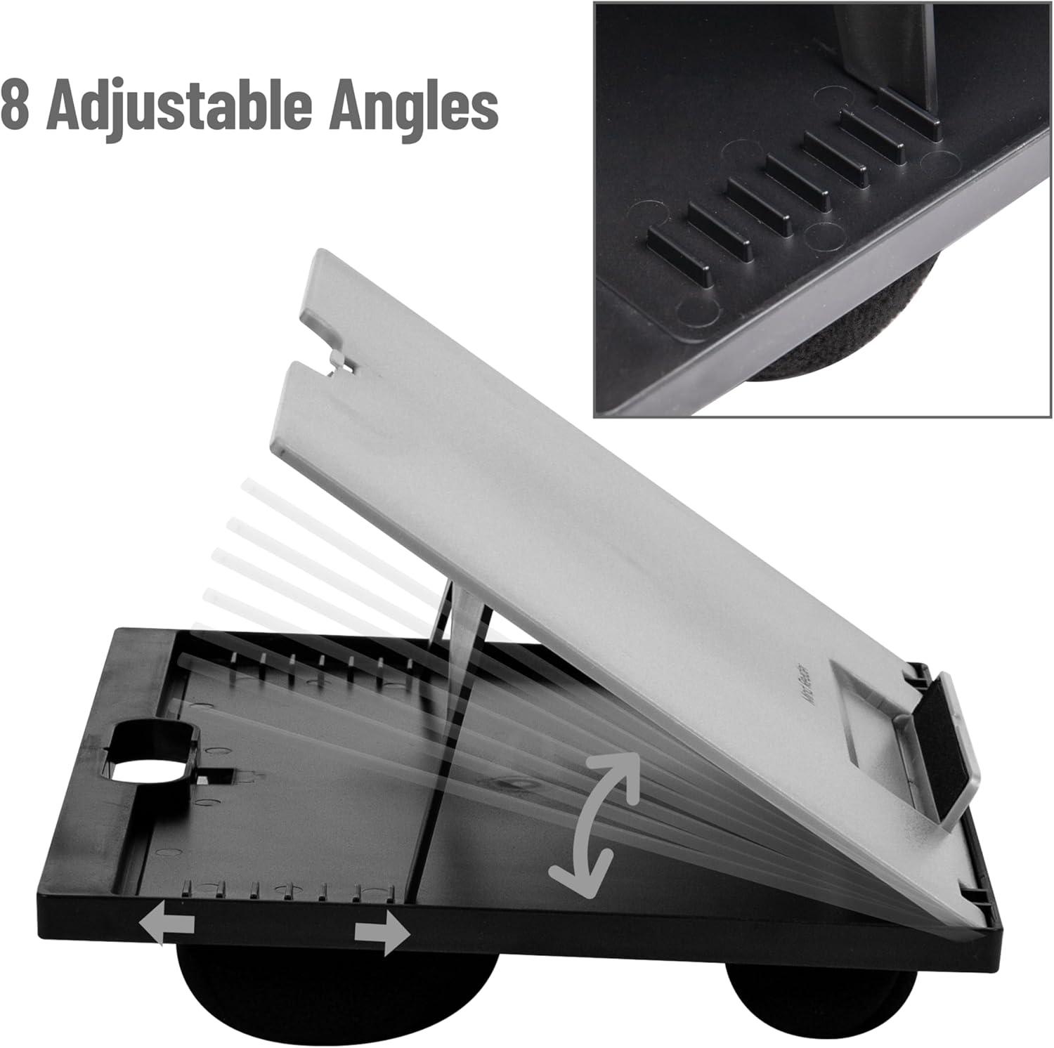 imageMind Reader Lap Desk Laptop Stand Bed Tray Collapsible Cushion Portable Dorm Plastic 1475L x 11W x 73H BlackGray