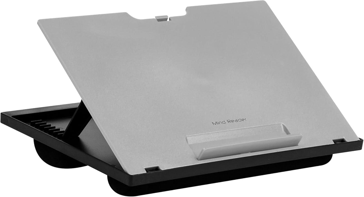 imageMind Reader Lap Desk Laptop Stand Bed Tray Collapsible Cushion Portable Dorm Plastic 1475L x 11W x 73H BlackGray