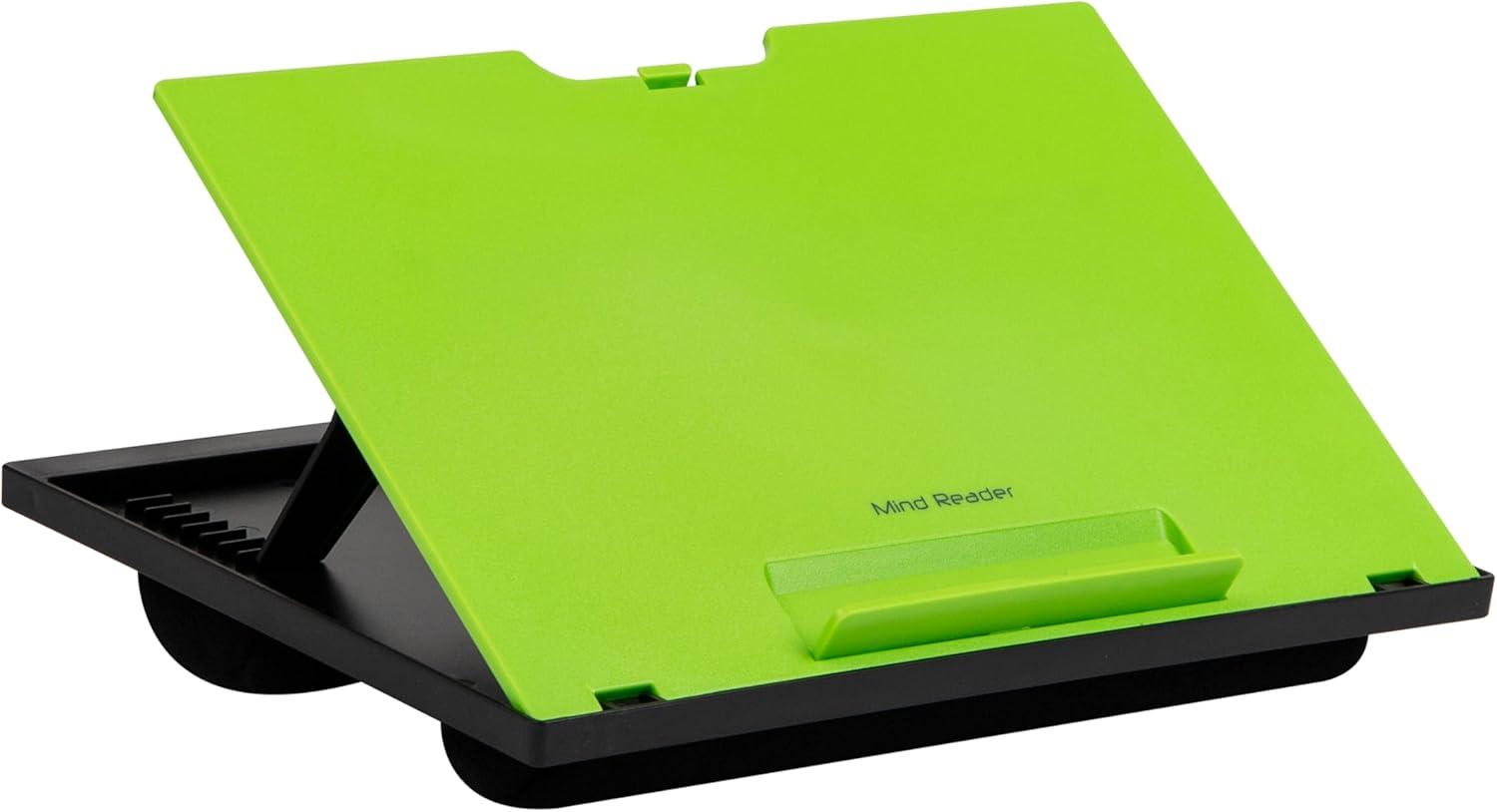 imageMind Reader Lap Desk Laptop Stand Bed Tray Collapsible Cushion Portable Dorm Plastic 1475L x 11W x 73H BlackGreen