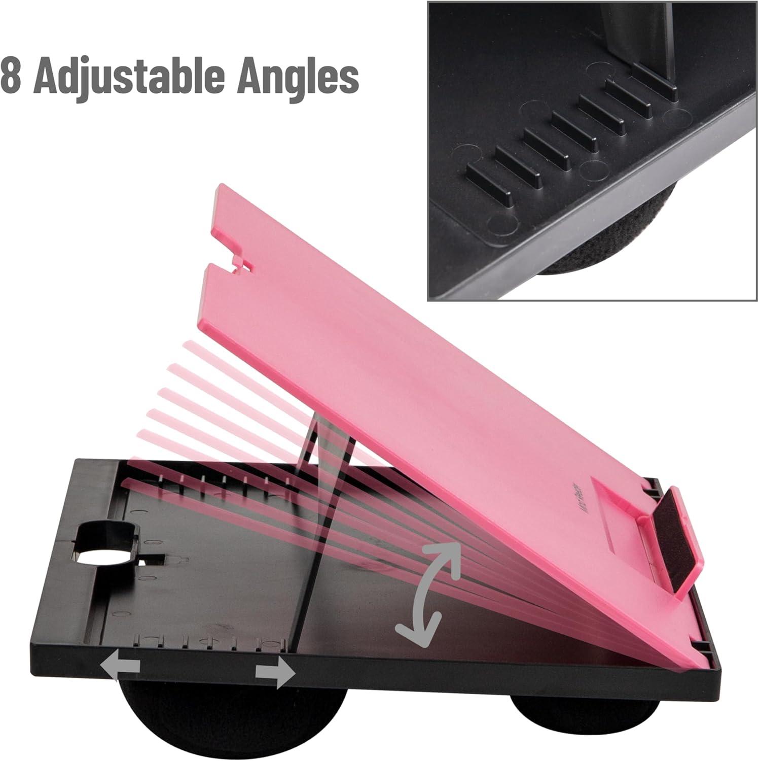 imageMind Reader Lap Desk Laptop Stand Bed Tray Collapsible Cushion Portable Dorm Plastic 1475L x 11W x 73H BlackPink