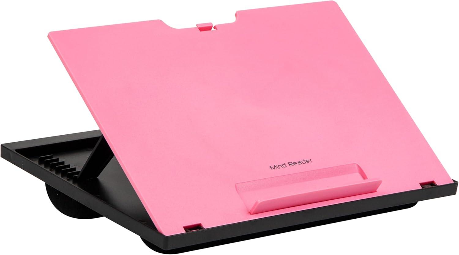 imageMind Reader Lap Desk Laptop Stand Bed Tray Collapsible Cushion Portable Dorm Plastic 1475L x 11W x 73H BlackPink