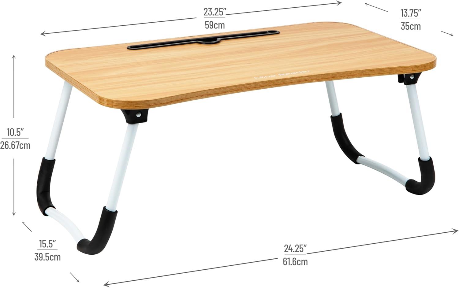 imageMind Reader Lap Desk Laptop Stand Bed Tray Folding Legs Couch Table Portable MDF 2325 L x 1375 W x 105 H BeigeBeige