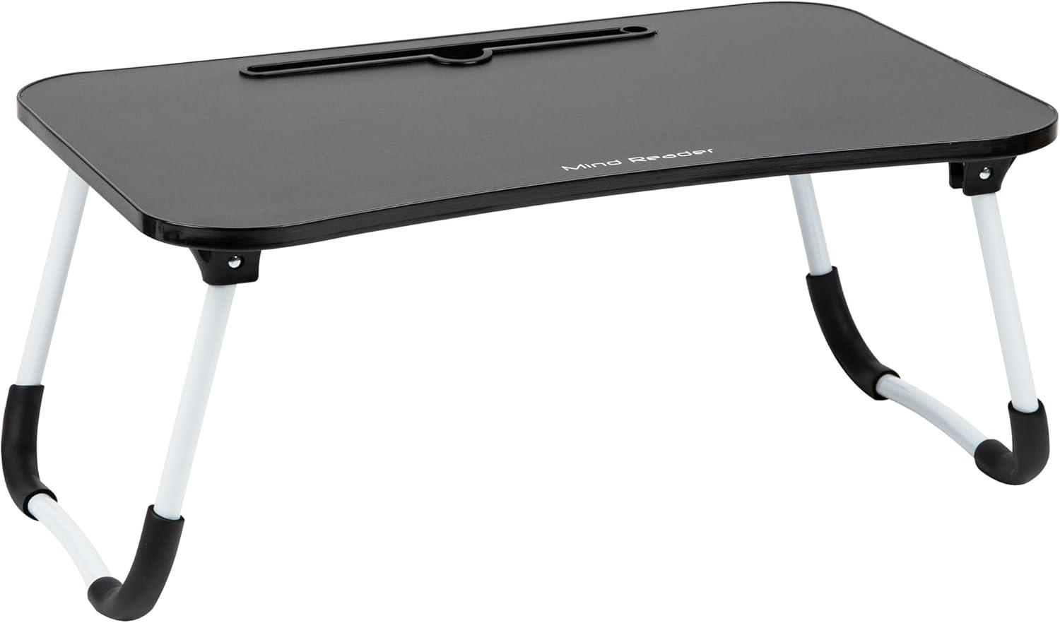 imageMind Reader Lap Desk Laptop Stand Bed Tray Folding Legs Couch Table Portable MDF 2325 L x 1375 W x 105 H BeigeBlack