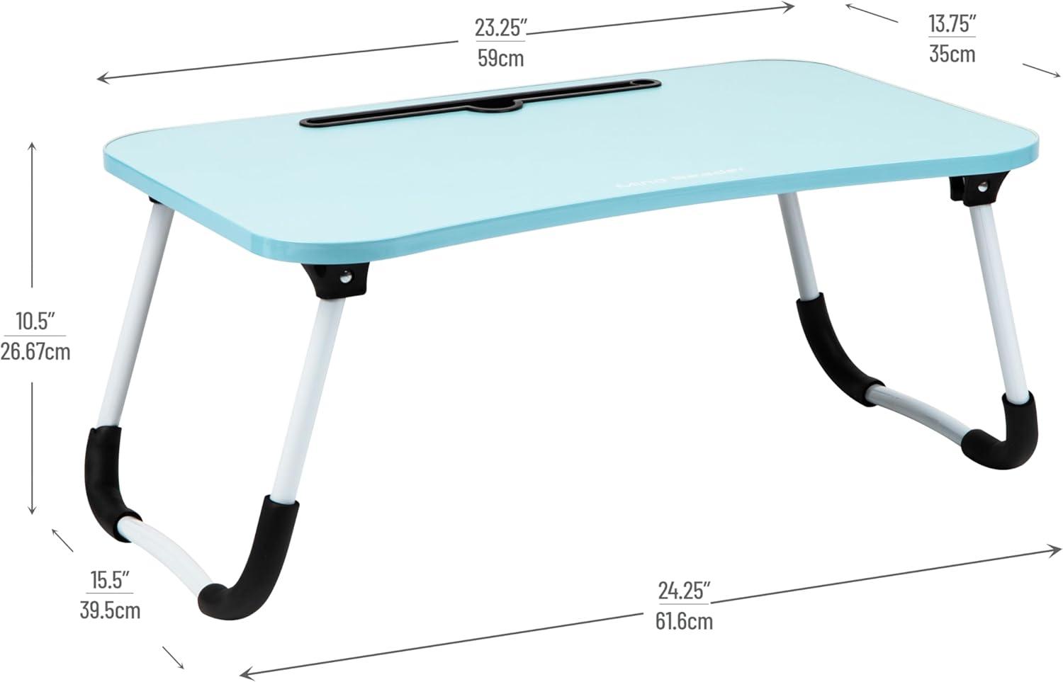 imageMind Reader Lap Desk Laptop Stand Bed Tray Folding Legs Couch Table Portable MDF 2325 L x 1375 W x 105 H BeigeBlue