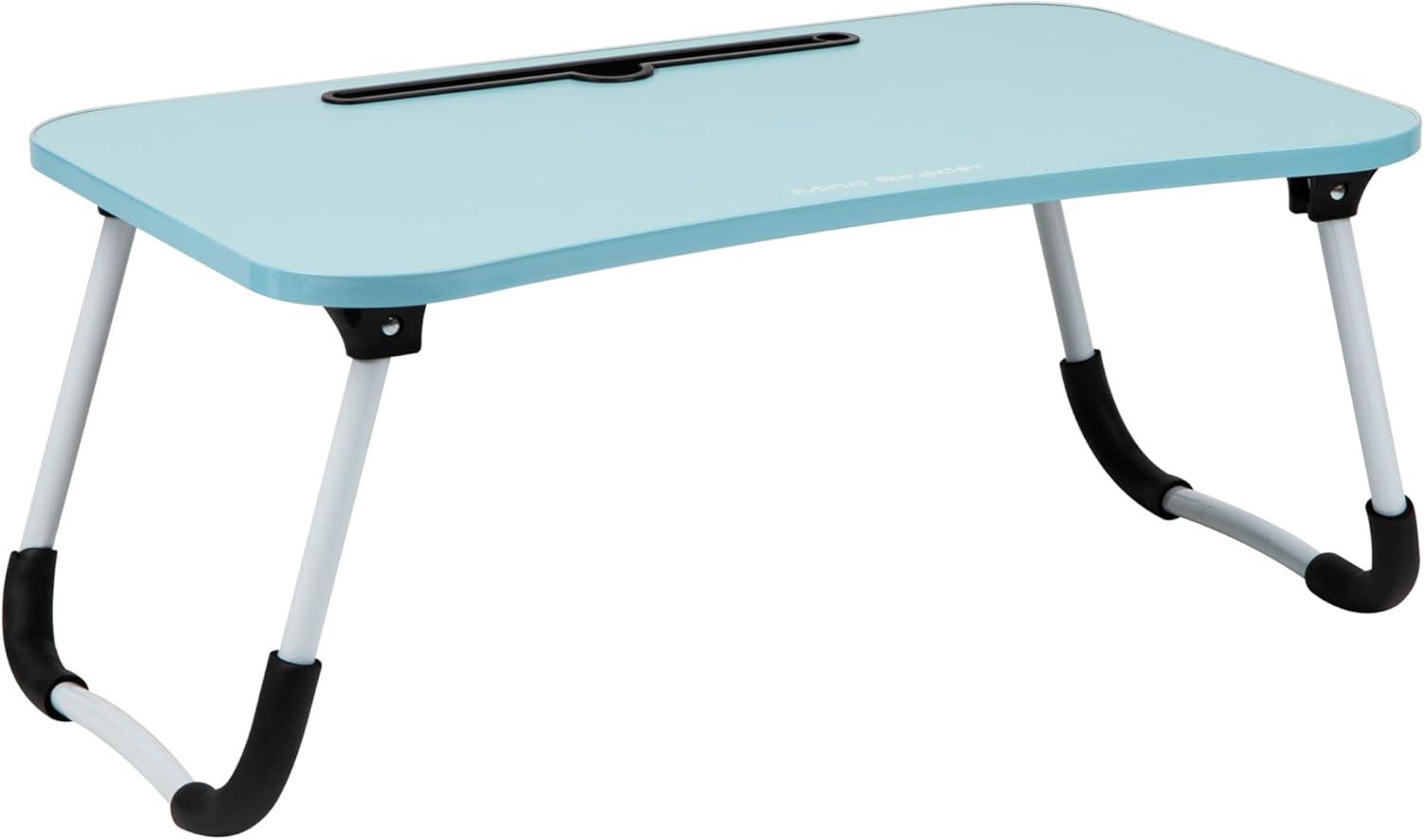 imageMind Reader Lap Desk Laptop Stand Bed Tray Folding Legs Couch Table Portable MDF 2325 L x 1375 W x 105 H BeigeBlue