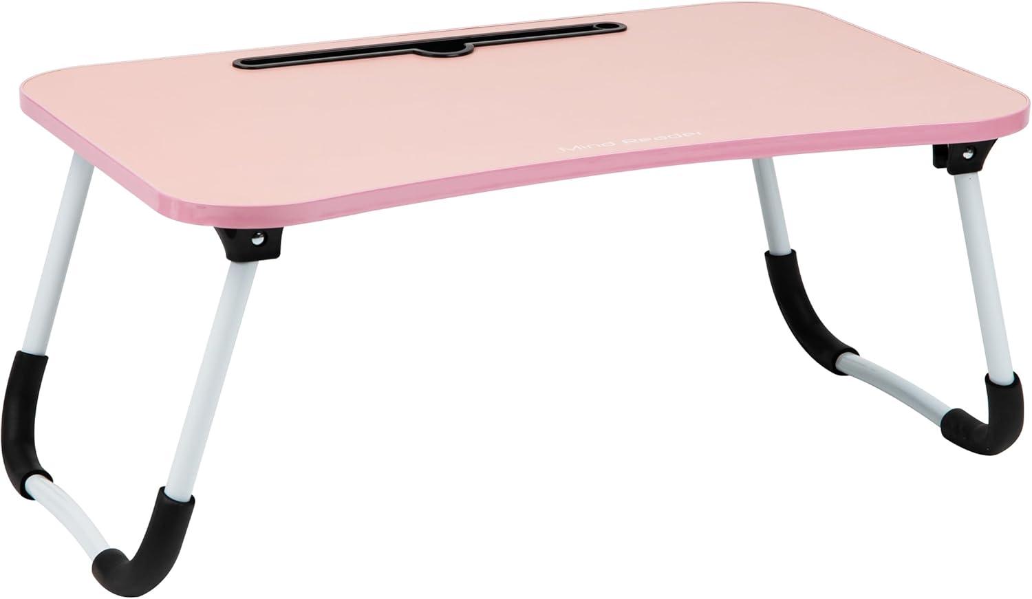 imageMind Reader Lap Desk Laptop Stand Bed Tray Folding Legs Couch Table Portable MDF 2325 L x 1375 W x 105 H BeigePink