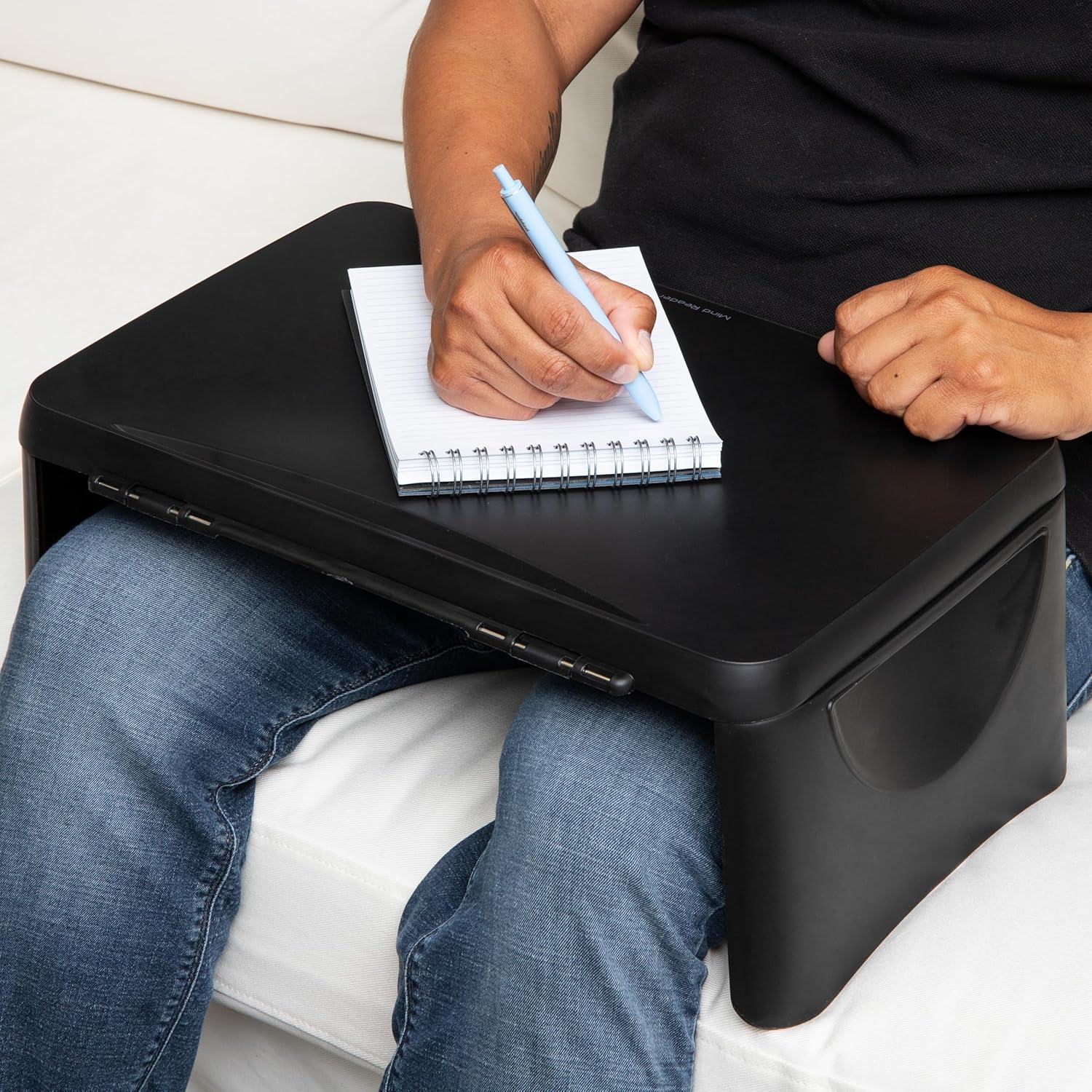 imageMind Reader Lap DeskLaptop Stand Bed Tray Folding Legs Portable Dorm Plastic 1875 L x 1125 W x 725 H BlackBlack