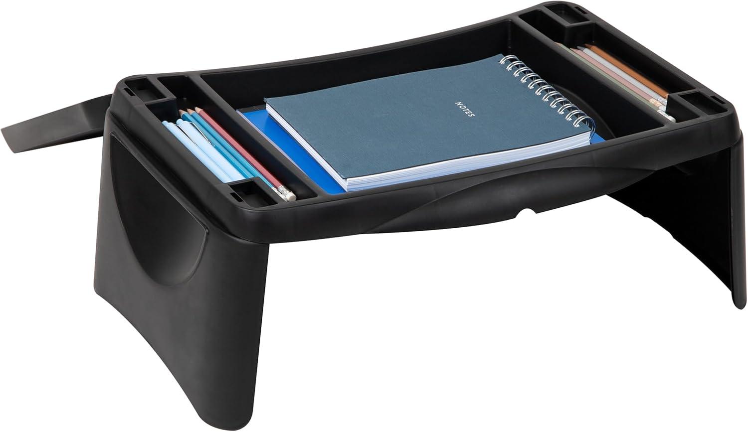 imageMind Reader Lap DeskLaptop Stand Bed Tray Folding Legs Portable Dorm Plastic 1875 L x 1125 W x 725 H BlackBlack