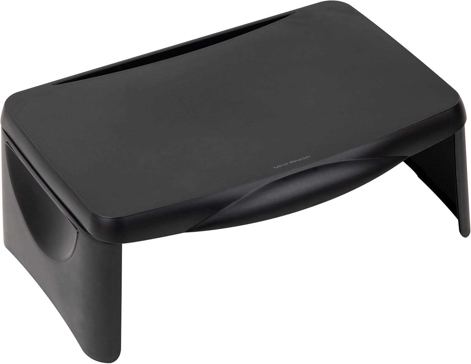 imageMind Reader Lap DeskLaptop Stand Bed Tray Folding Legs Portable Dorm Plastic 1875 L x 1125 W x 725 H BlackBlack