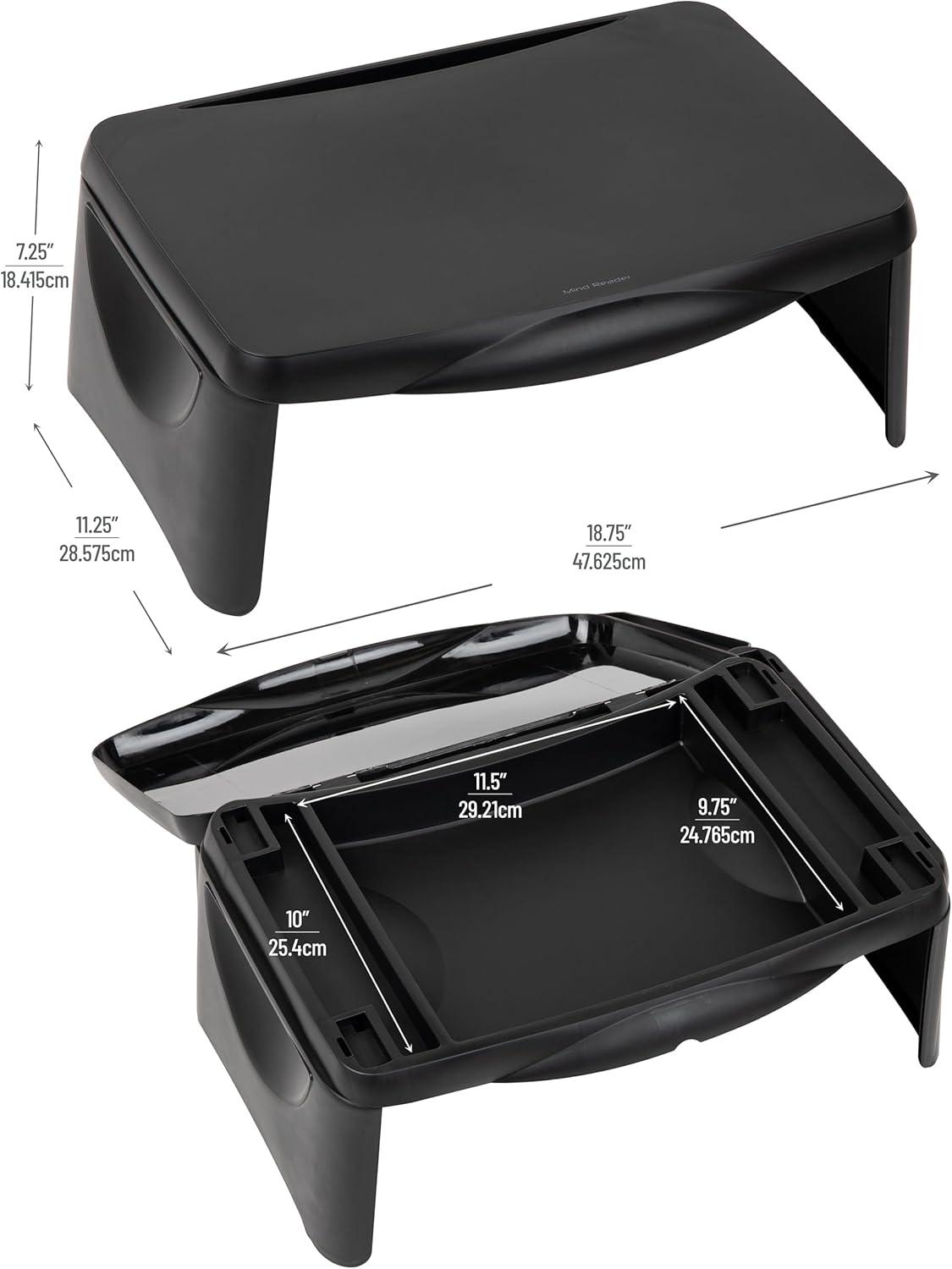 imageMind Reader Lap DeskLaptop Stand Bed Tray Folding Legs Portable Dorm Plastic 1875 L x 1125 W x 725 H BlackBlack