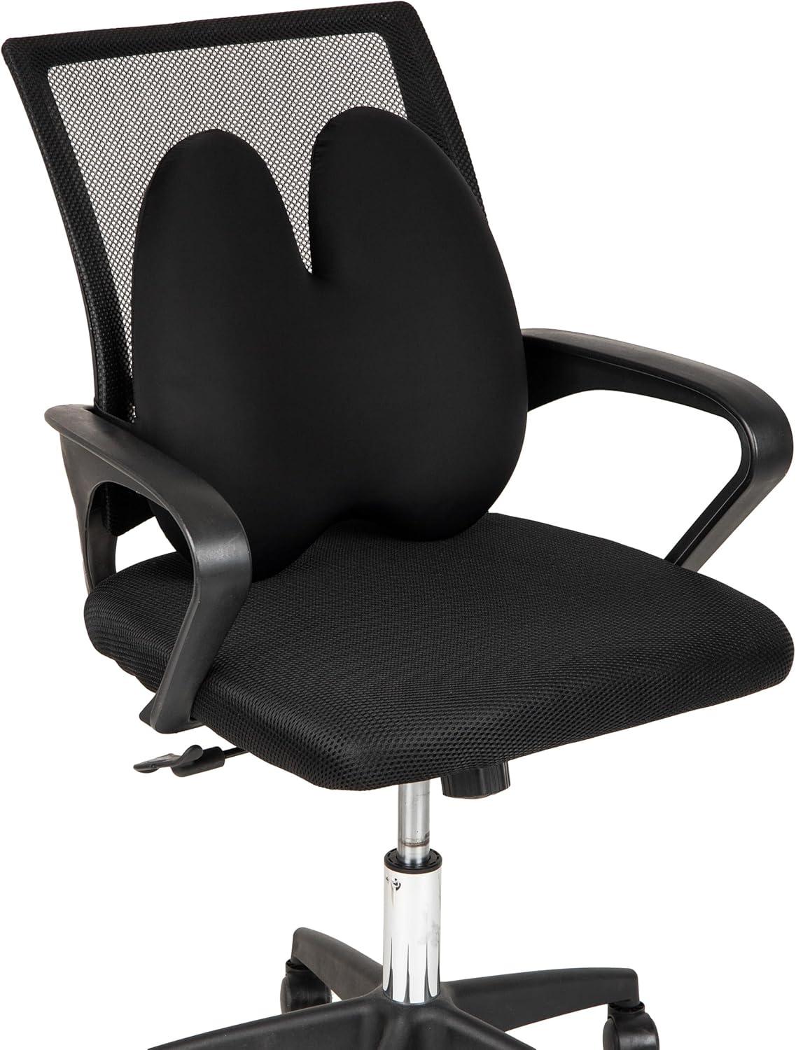 imageMind Reader Lumbar Support Pillow with AirCloud Technology Office Chair Back Cushion Memory Foam Black