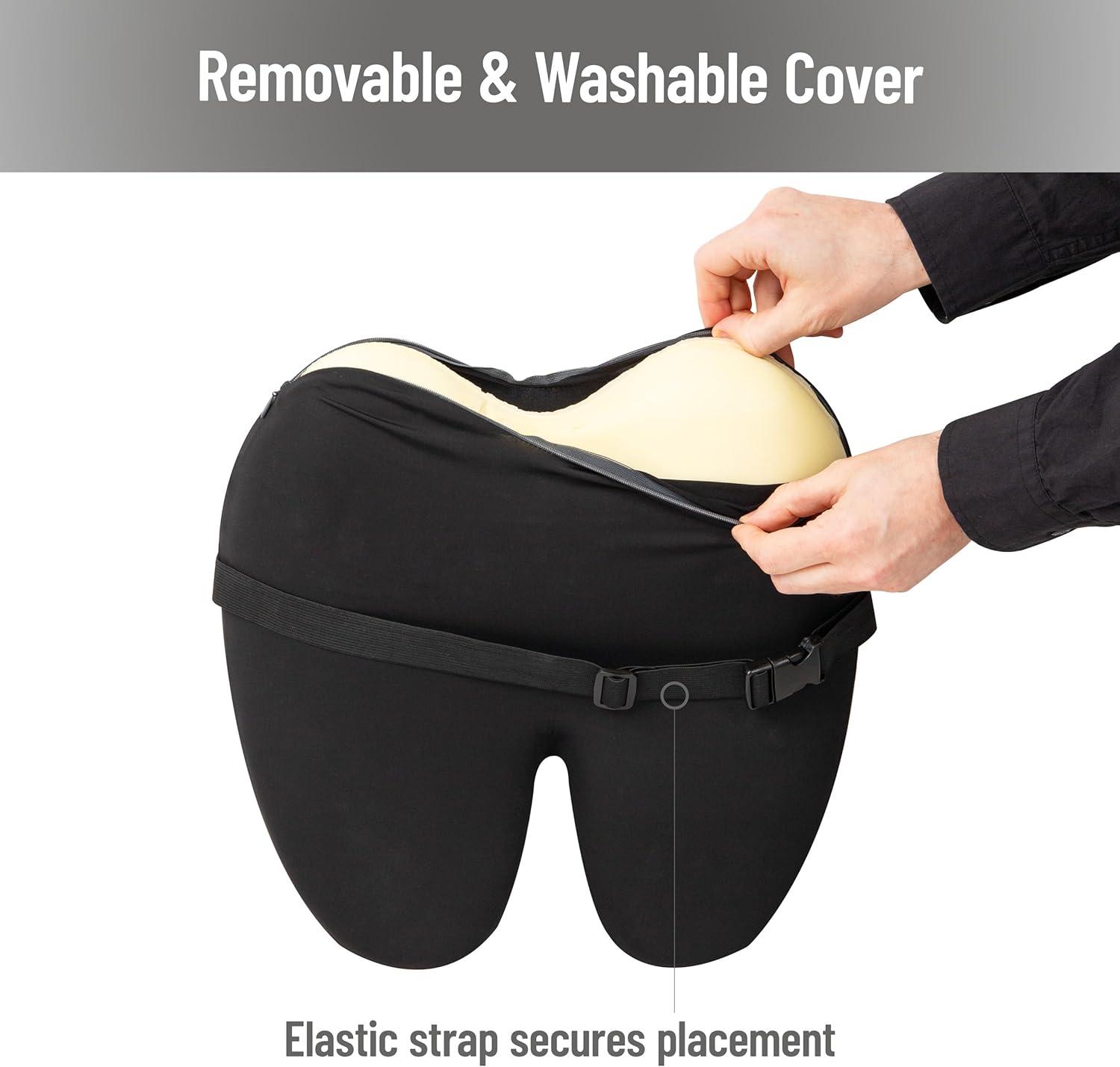 imageMind Reader Lumbar Support Pillow with AirCloud Technology Office Chair Back Cushion Memory Foam Black