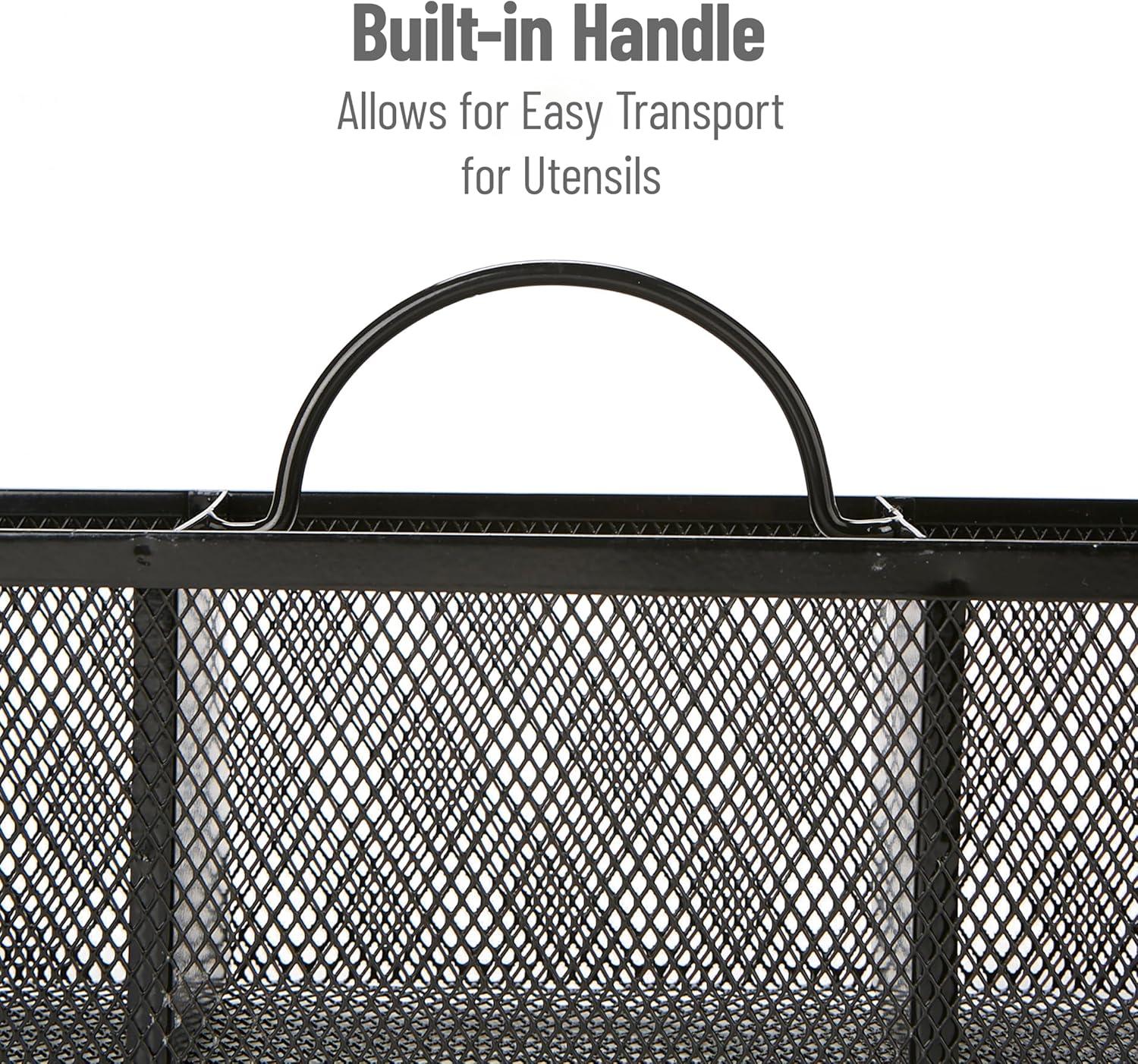 imageMind Reader Mesh Organizer Caddy 3Compartment Countertop Holder Metal Mesh 10L x 35W x 55H BlackBlack