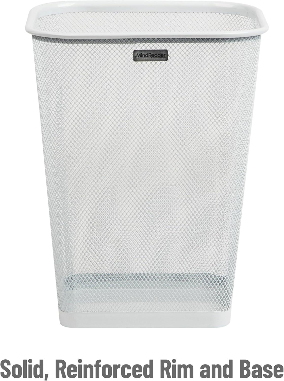 imageMind Reader Mesh Trash Can Waste Paper Basket Square Office Metal Mesh 975L x 975W x 1225H Set of 2 BlackWhite