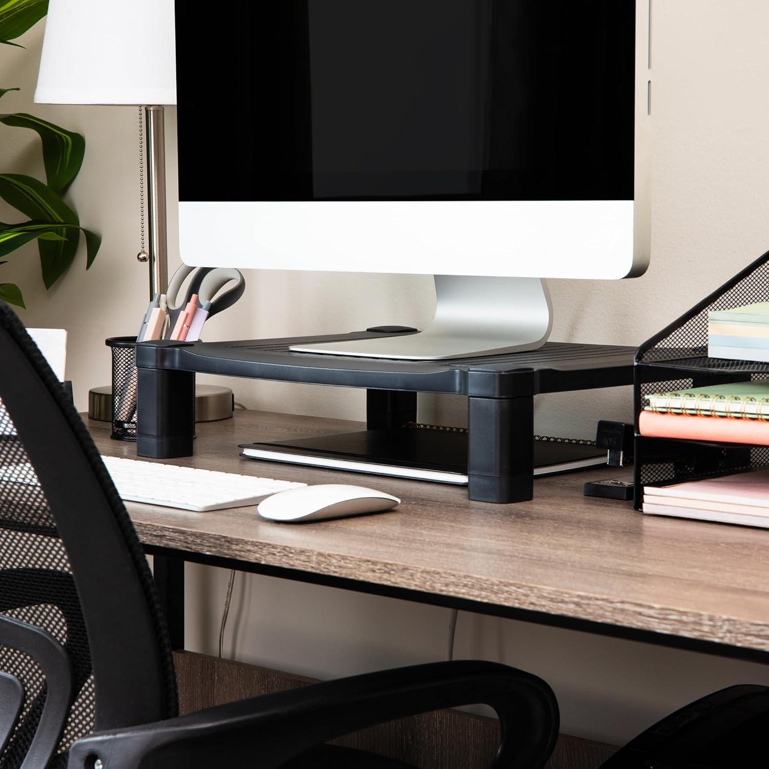 imageMind Reader Monitor Stand Height Adjustable Desktop Organizer Laptop Riser Office 1725L x 1325W x 4H BlackMonitor Stand