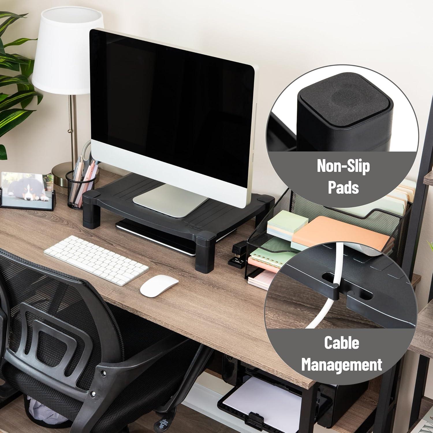 imageMind Reader Monitor Stand Height Adjustable Desktop Organizer Laptop Riser Office 1725L x 1325W x 4H BlackMonitor Stand