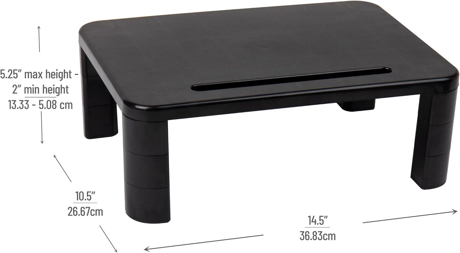 imageMind Reader Monitor Stand Height Adjustable Laptop Computer Riser Office 15L x 95W x 425H Set of 2 Black4 Leg2 Pack