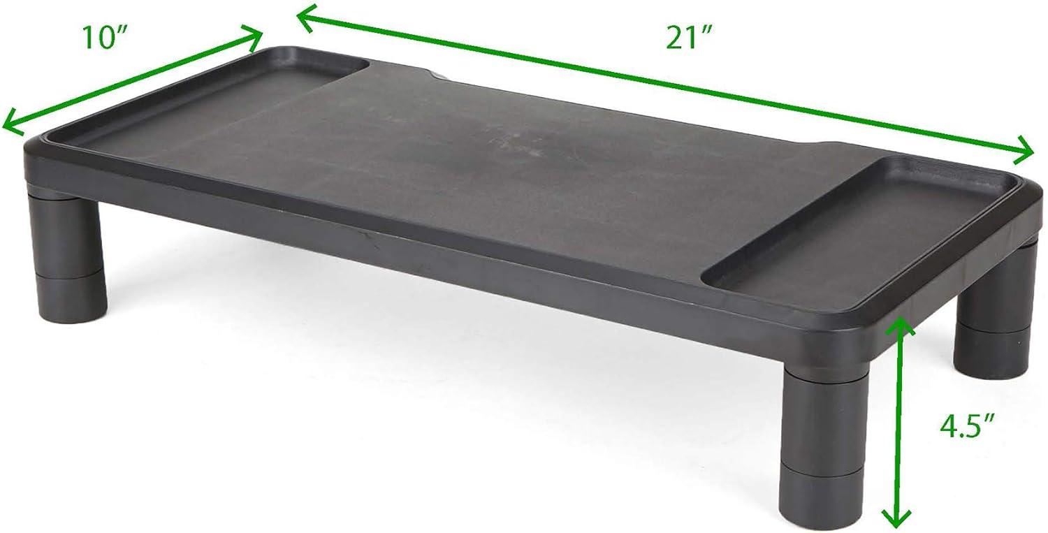 imageMind Reader Monitor Stand Laptop Riser Desktop Organizer Office Plastic 2175 L x 1025 W x 45 H Set of 2 Black1Pack