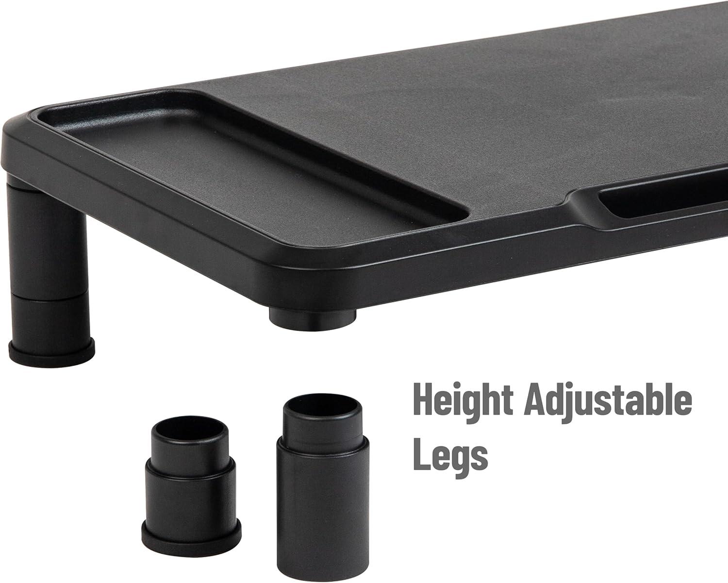 imageMind Reader Monitor Stand Laptop Riser Desktop Organizer Office Plastic 2175 L x 1025 W x 45 H Set of 2 Black2Pack