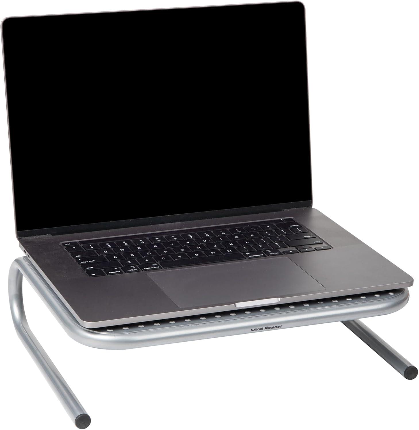 imageMind Reader Monitor Stand Ventilated Laptop Riser Desktop Organizer Metal 145L x 1125W x 425H Set of 2 Silver145L x 1125W x 425H