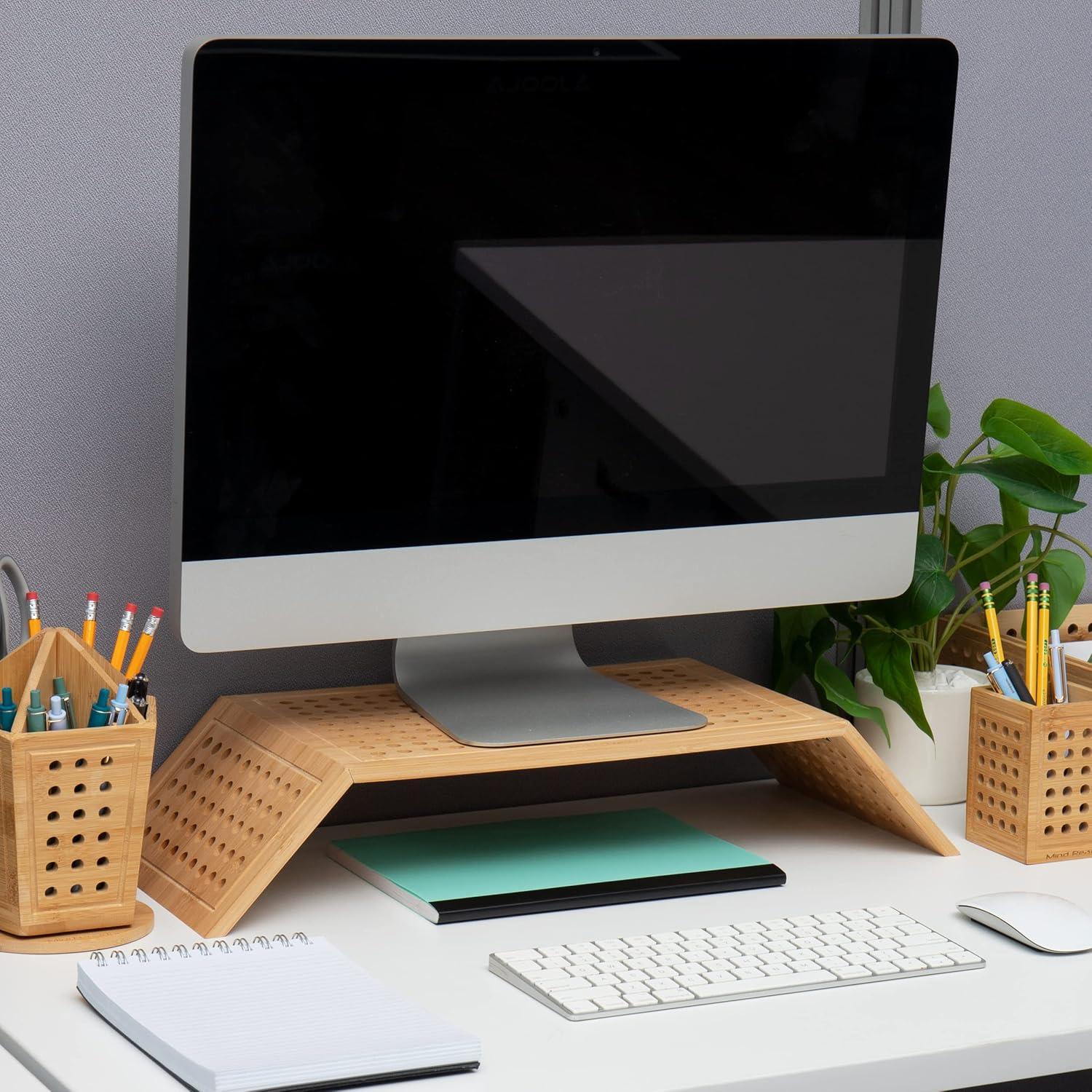 imageMind Reader Monitor Stand Ventilated Laptop Riser Desktop Organizer Office Rayon from Bamboo 2075 L x 9 W x 4 H Brown