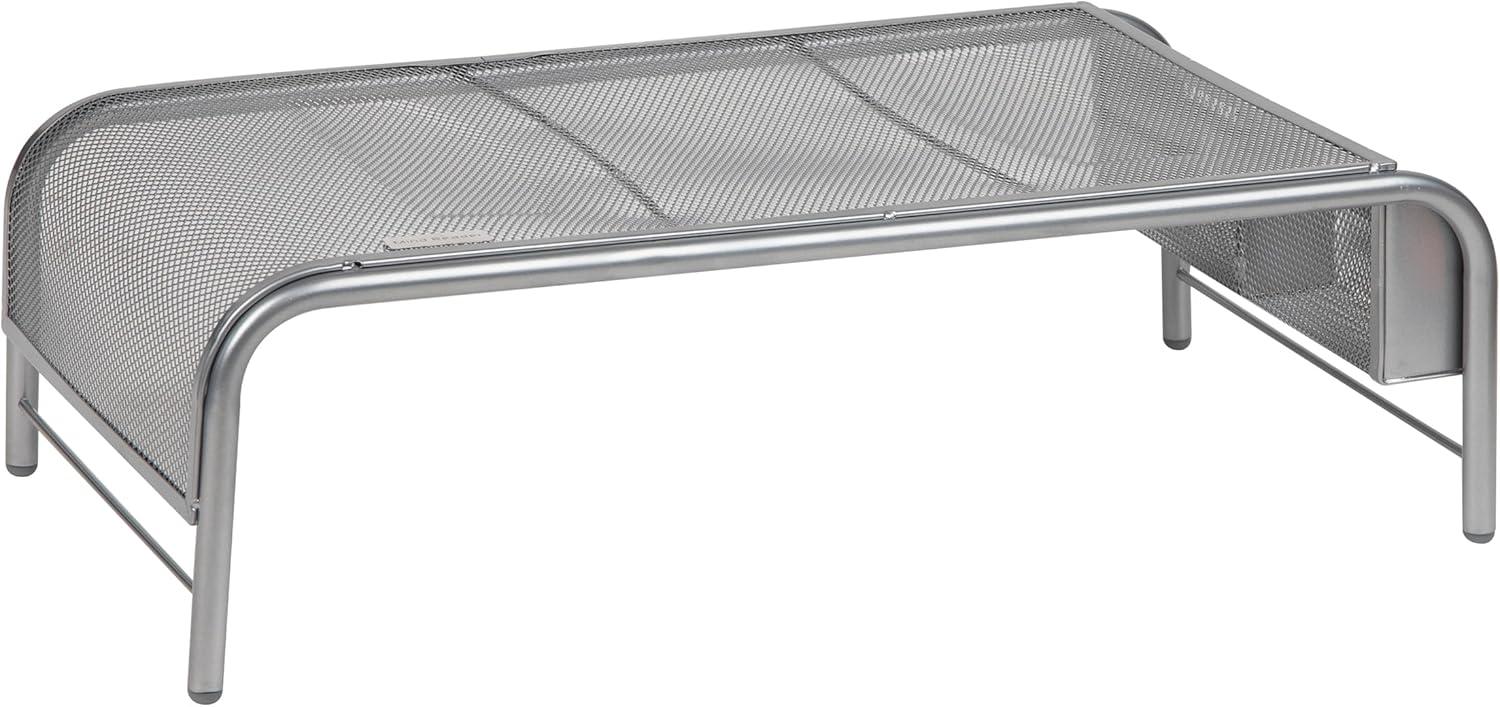 imageMind Reader Monitor Stand Ventilated Laptop Riser Desktop Organizer Side Storage Metal Mesh 20L x 115W x 55H SilverSilver