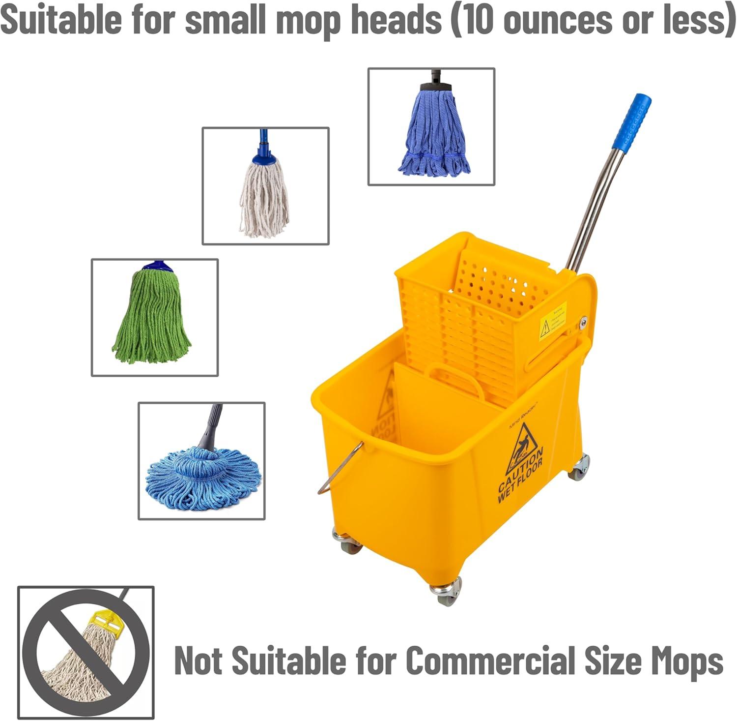 Moping Reader Mind Reader Mop and Bucket Set with Wringer, Mop Included, 5.5 Gallon ...