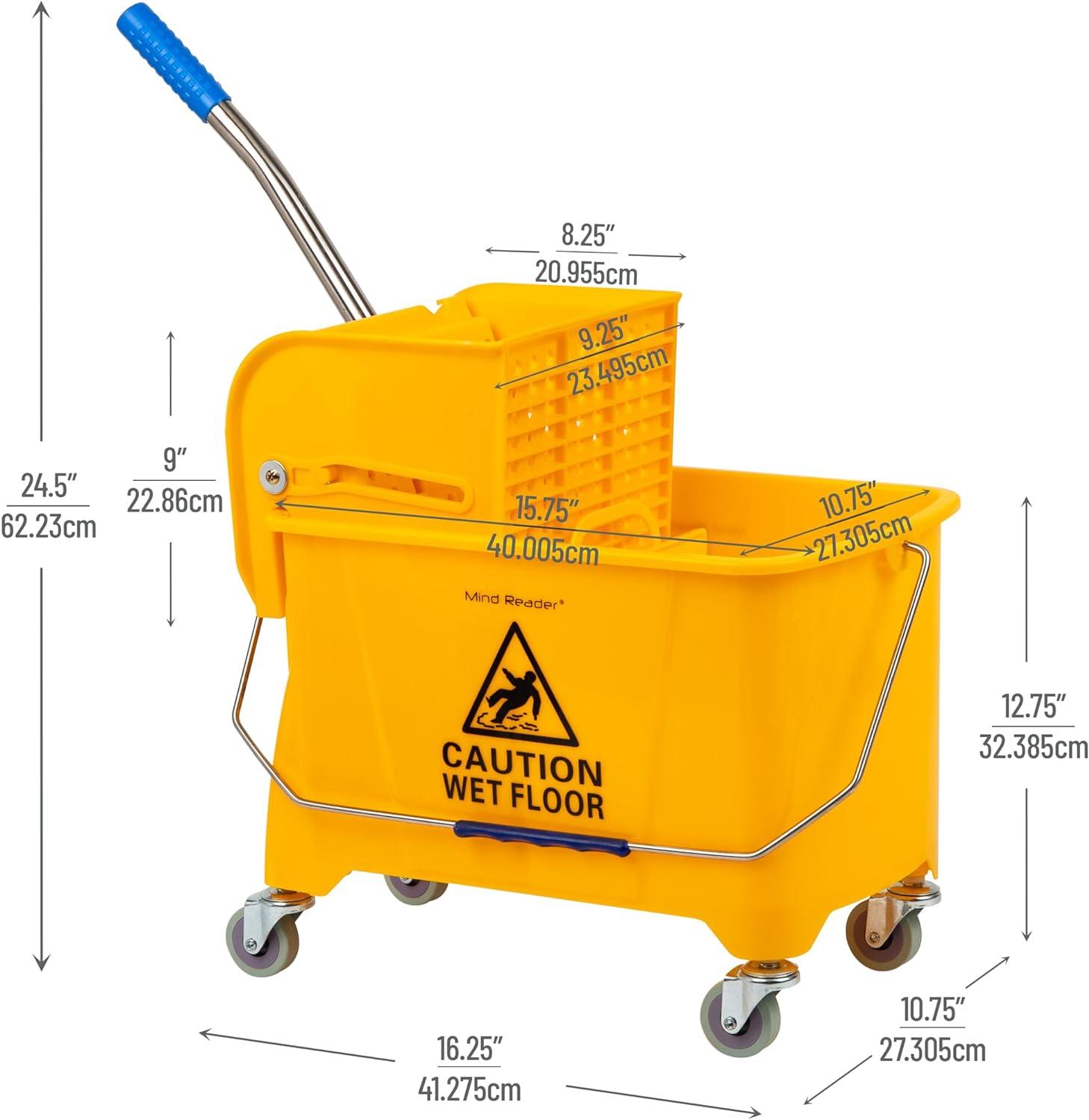 Moping Reader Mind Reader Mop and Bucket Set with Wringer, Mop Included, 5.5 Gallon ...