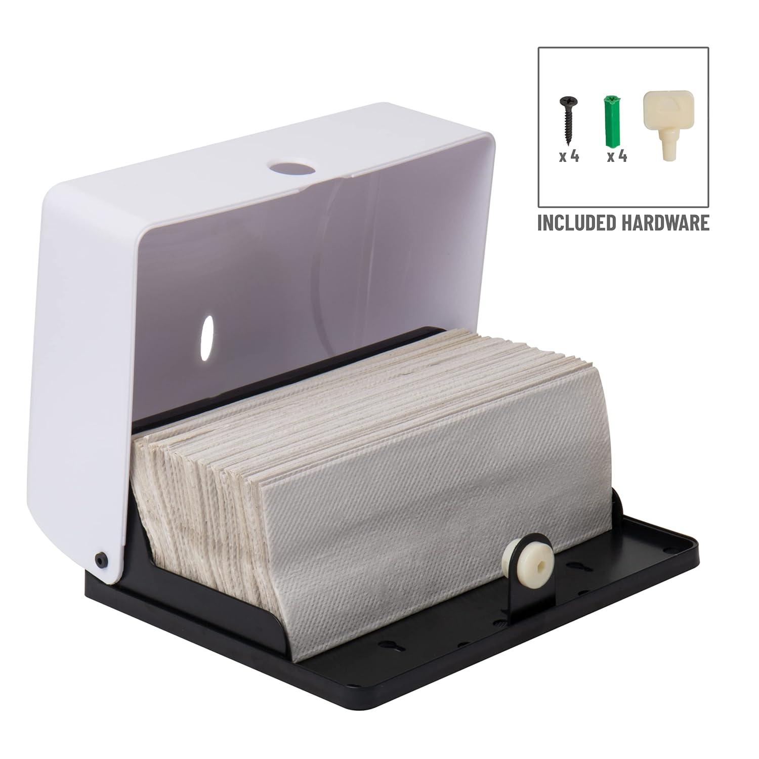 imageMind Reader Multifold Paper Towel Dispenser Paper Towel Holder Restroom Wall Mount Set of 3 White
