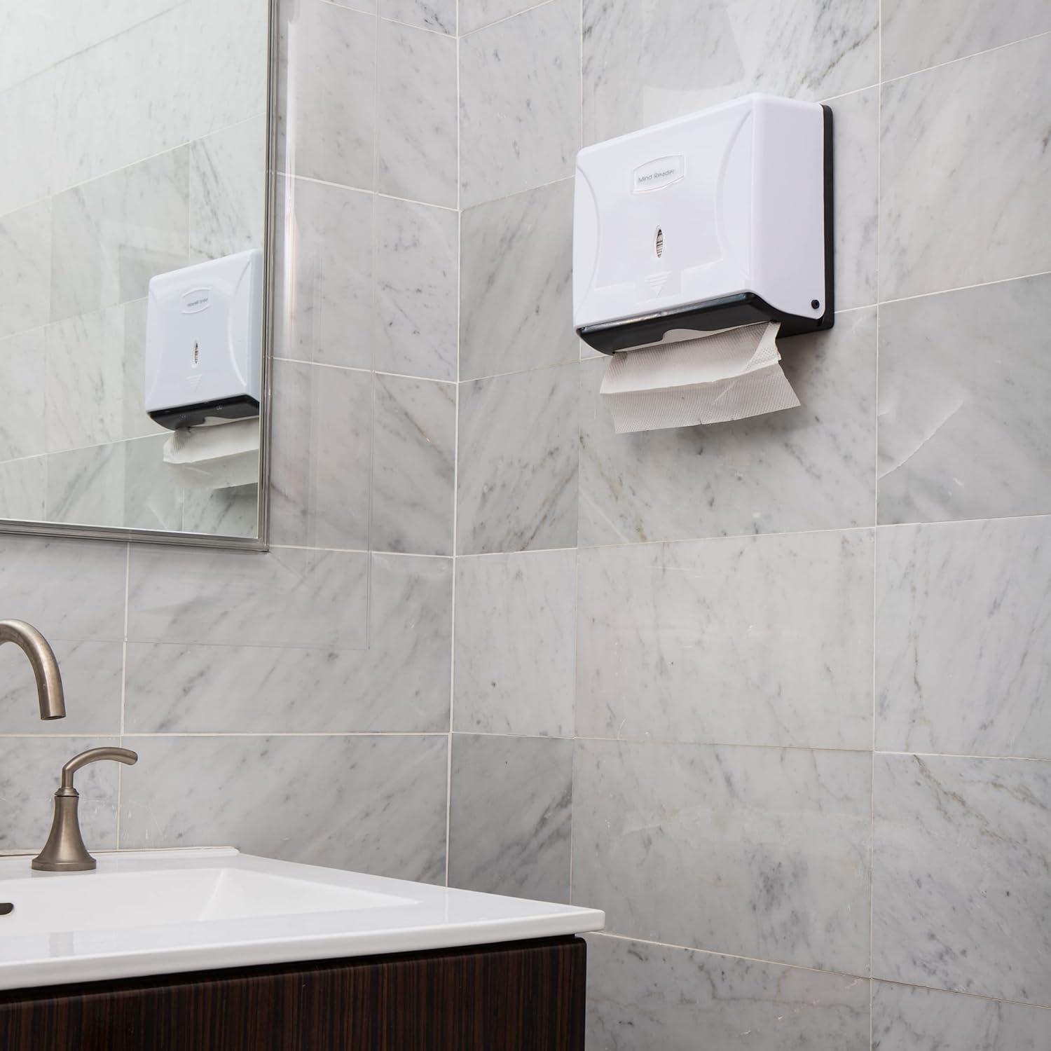 imageMind Reader Multifold Paper Towel Dispenser Paper Towel Holder Restroom Wall Mount Set of 3 White